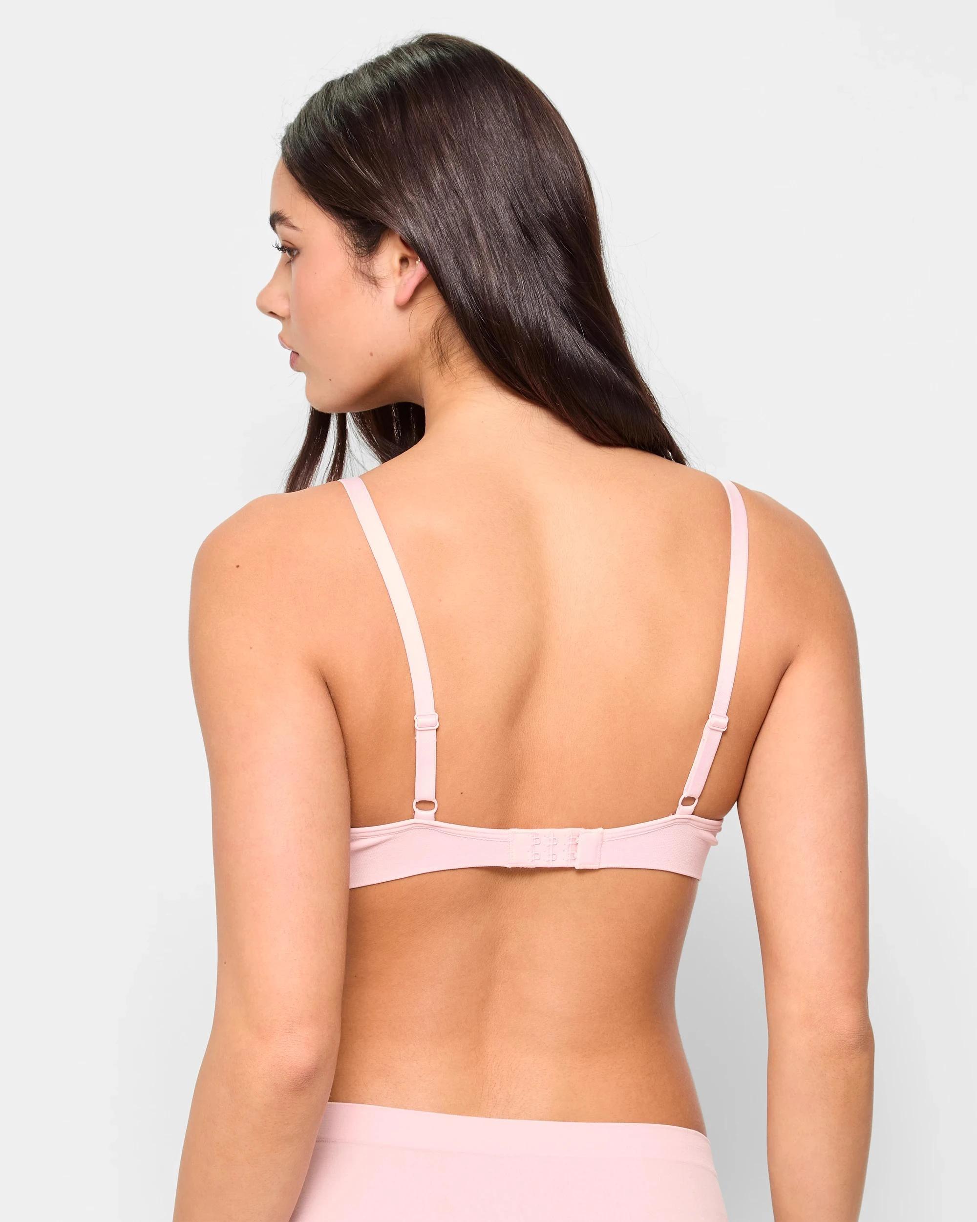 4 Lily Loves Seamfree Embossed Wirefree T-Shirt Crop Bra CAMEO PINK, 4 of 4