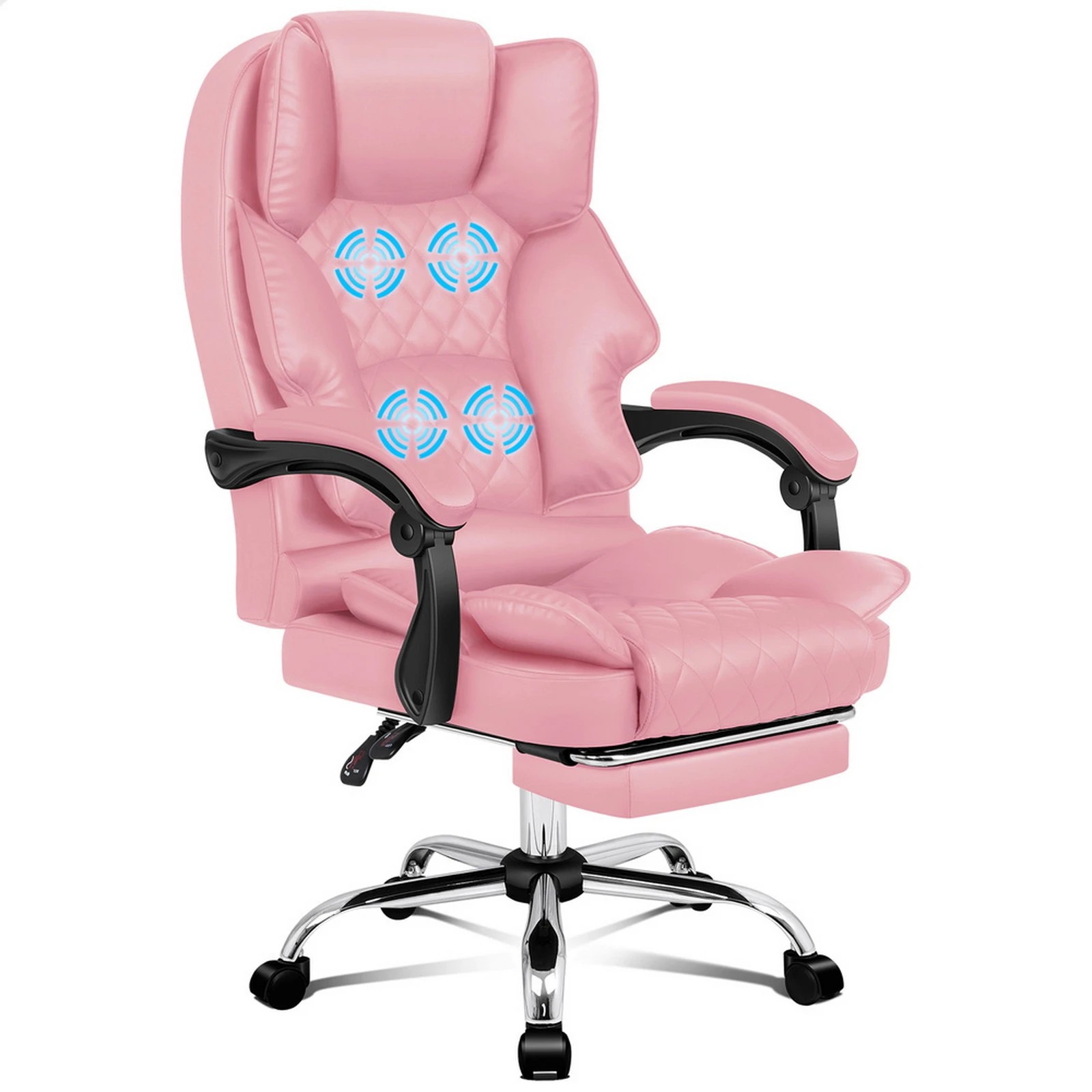 1 Alfordson Massage Office Chair Executive Recliner Gaming Computer Work Seat - Pink, 1 of 10