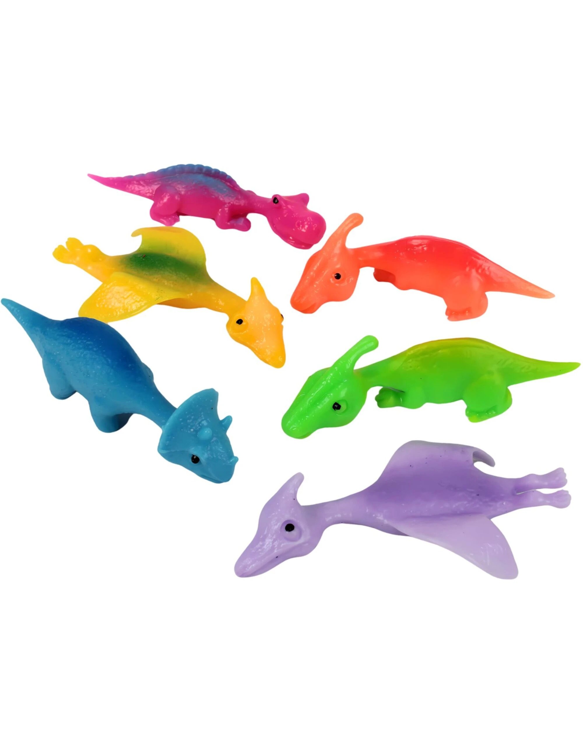 1 Party Maker Stretchy Flying Dinosaur Flingers Pack of 6 - Multi, 1 of 5