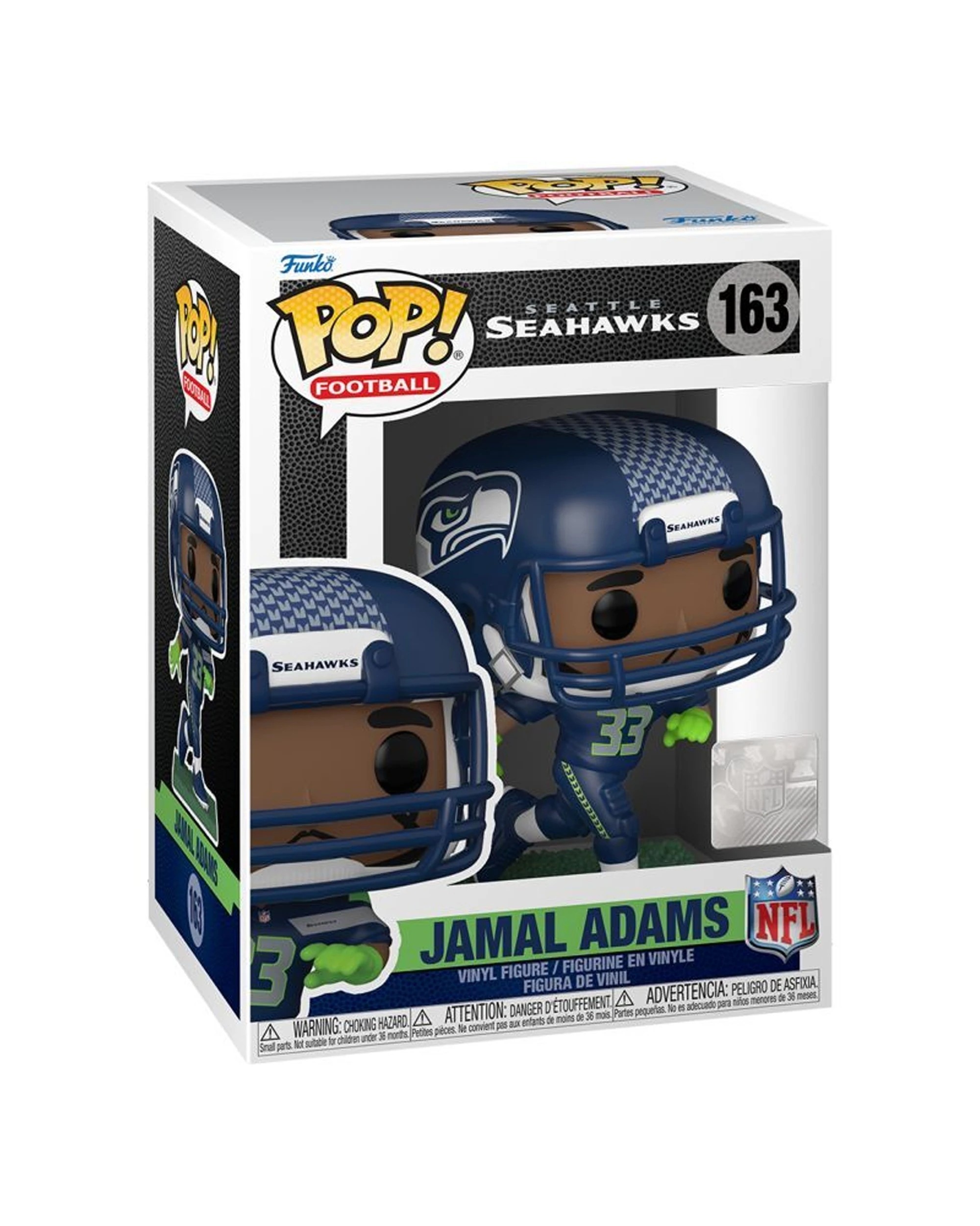 3 Pop Jamal Adams Pop - NFL Seahawks Action Figure - Sports Vinyl Collectible. - Multi, 3 of 3