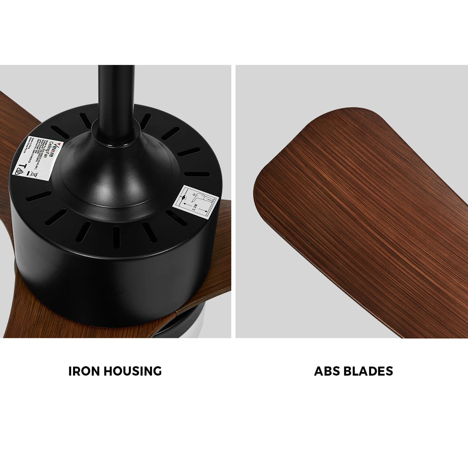 8 Vevare 52" Ceiling Fan With LED Light DC Motor 5 Speed Fans Remote Control - Multi, 8 of 10