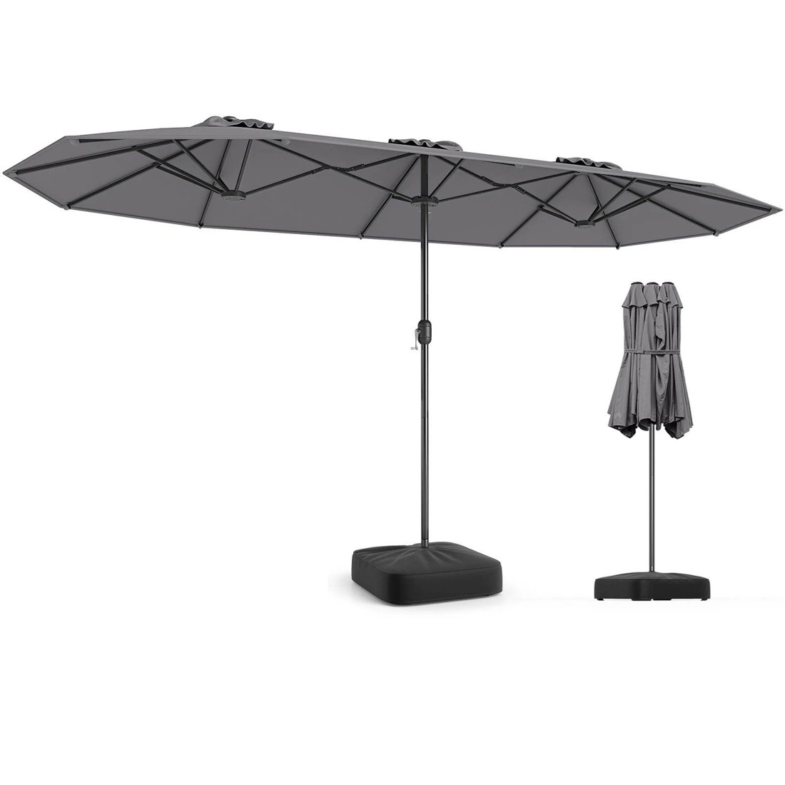 1 Costway Double-sided Patio Umbrella Extra Large Twin Table Umbrella, 1 of 4