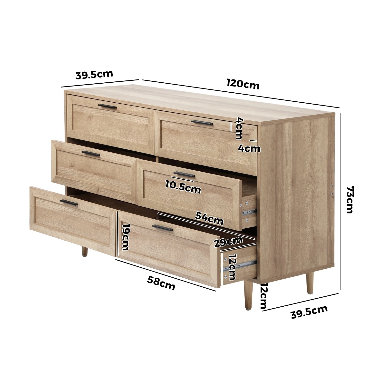 10 Oikiture 6 Chest Of Drawers Dresser Chest Storage Cabinet Lowboy
 - Natural, 10 of 10