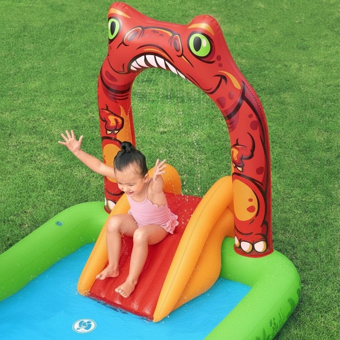 5 Bestway Kids Inflatable Play Splash Pool with Slide Ball Tossing Toys 242x140cm - Multi, 5 of 7