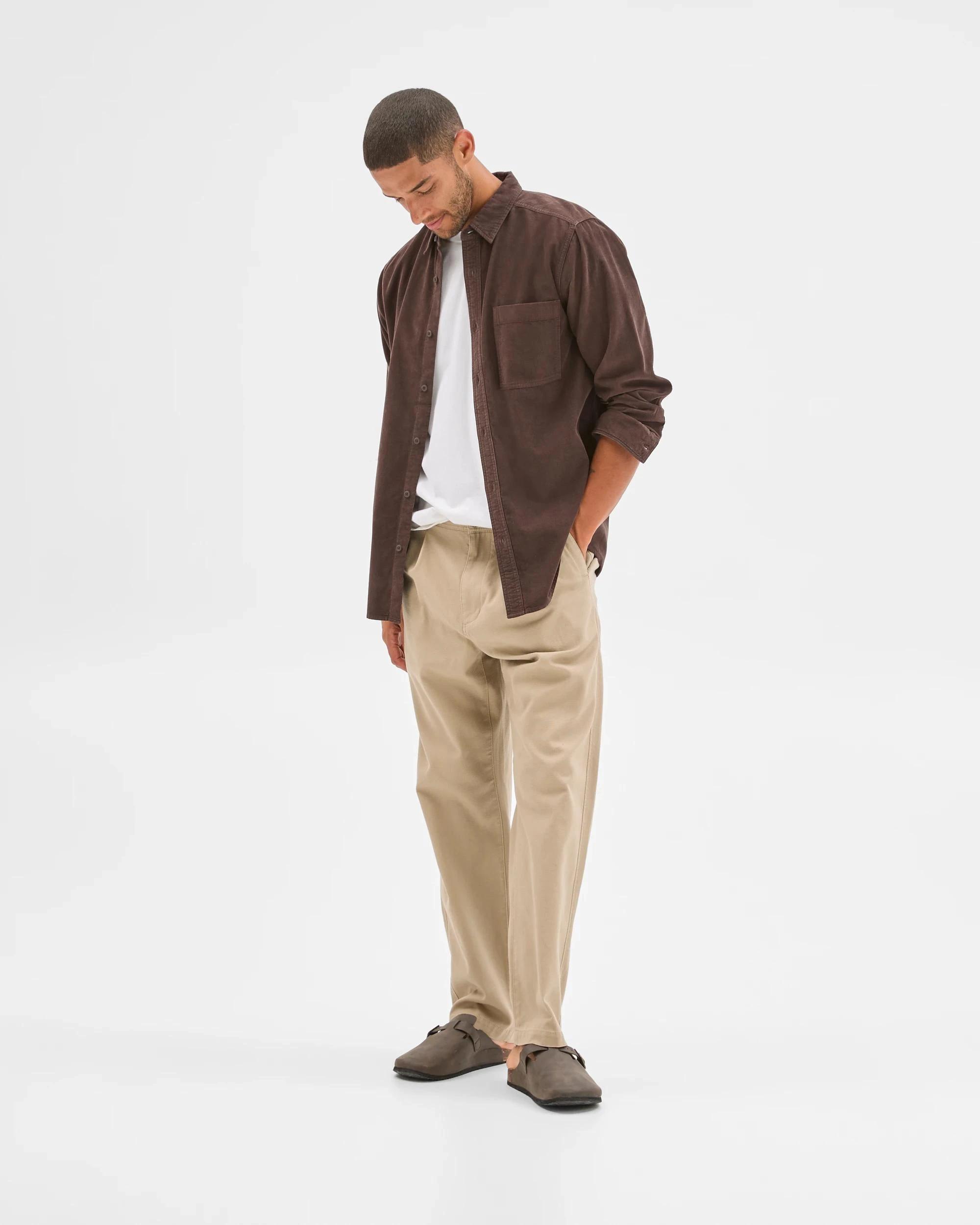 2 Target Man Australian Cotton Corduroy Shirt CHOCOLATE, 2 of 6