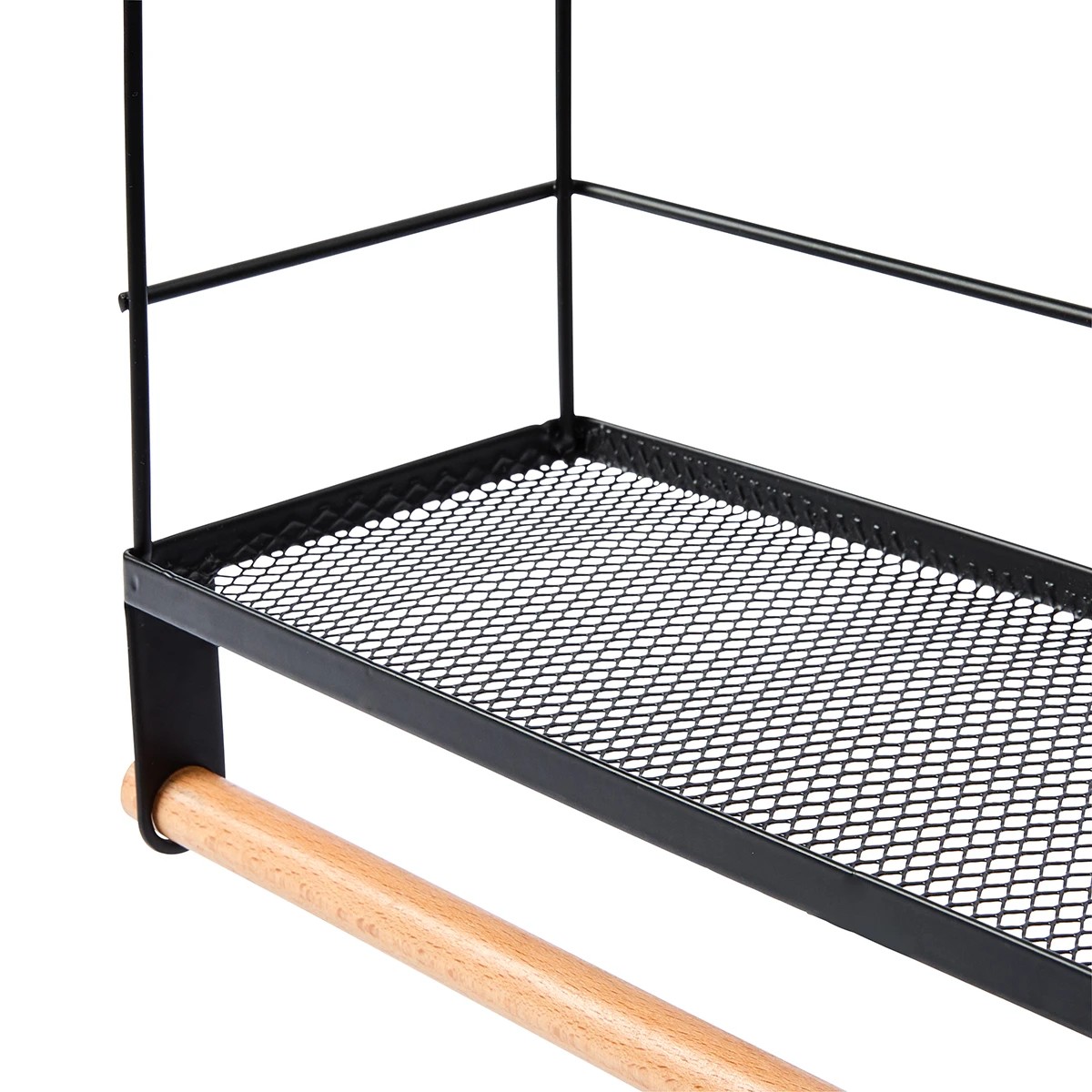 7 Wire and Wood Undershelf Basket With Rail, 7 of 9