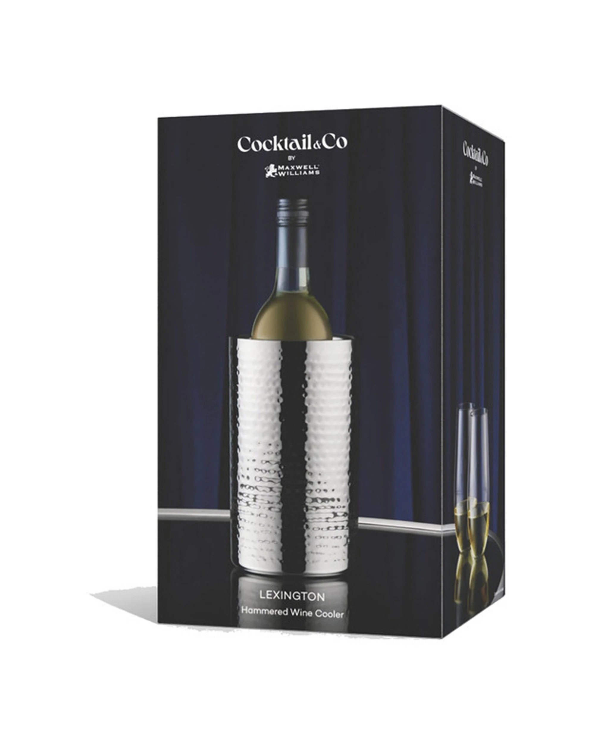 2 Maxwell & Williams Lexington Hammered Wine Cooler Stainless Steel Ice Bucket
 - Silver, 2 of 3