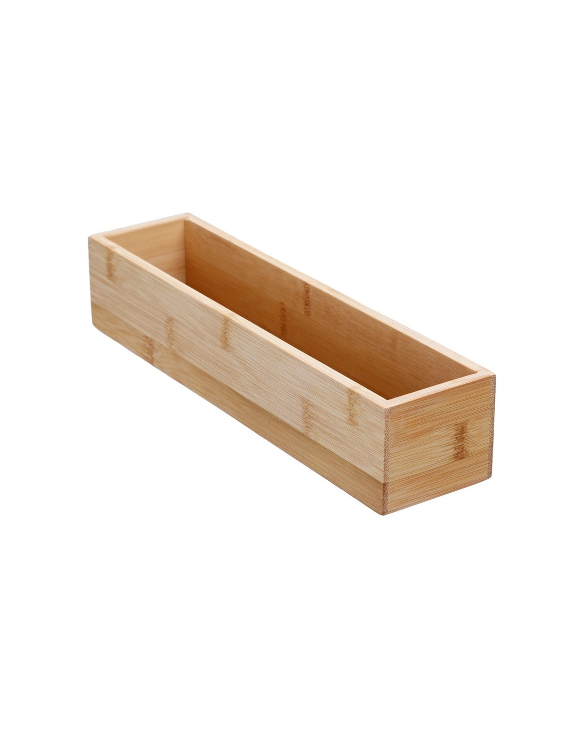 2 Boxsweden 3PK Bamboo Organisation Tray Modular Stackable Durable 30x7.5x7cm - Natural, 2 of 3