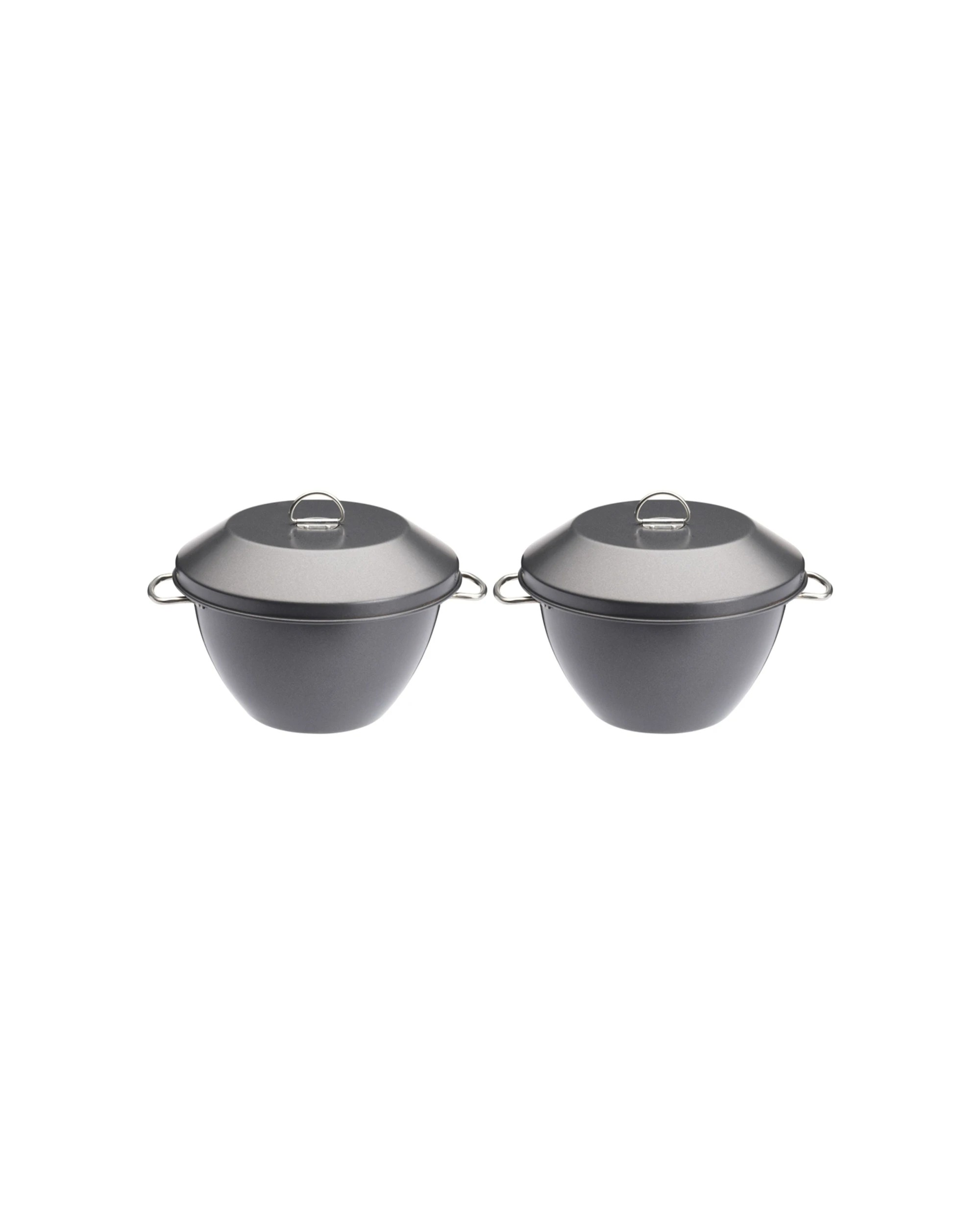 1 Mastercraft 2x Heavy Base 2L Non-Stick Pudding Steamer with Cover and Handle - Grey, 1 of 1