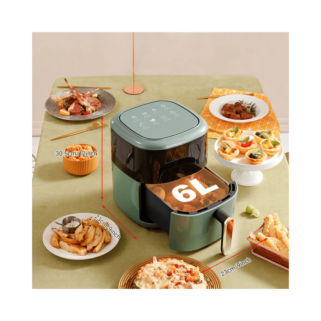 5 Advwin 6l Air Fryer Oil-less Healthy Electric Cooker Kitchen Oven 8 Preset Set Led Touch Digital Screen, 5 of 8