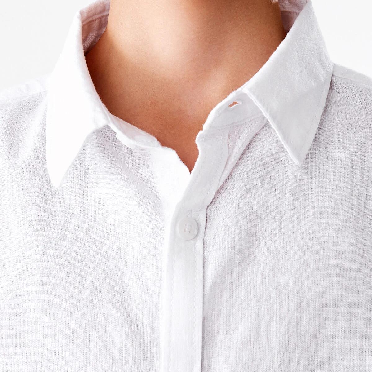 4 Short Sleeve Linen Shirt White, 4 of 9