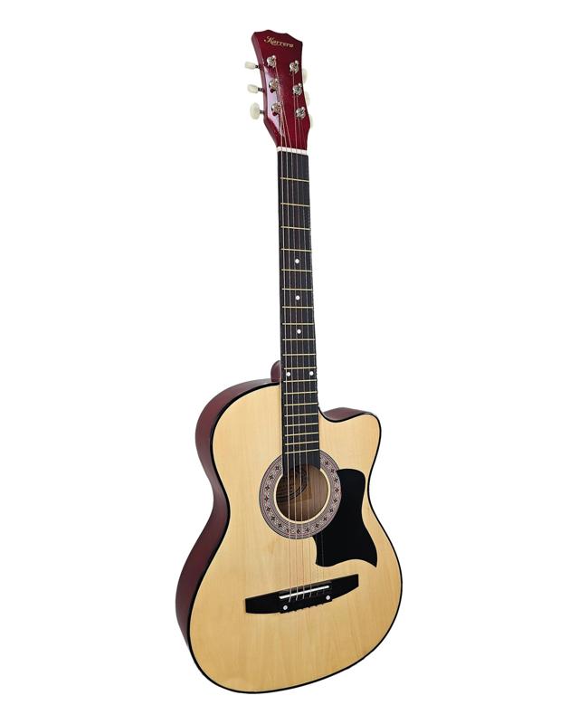 Karrera 38in Cutaway Acoustic Guitar with Guitar Bag - Nat