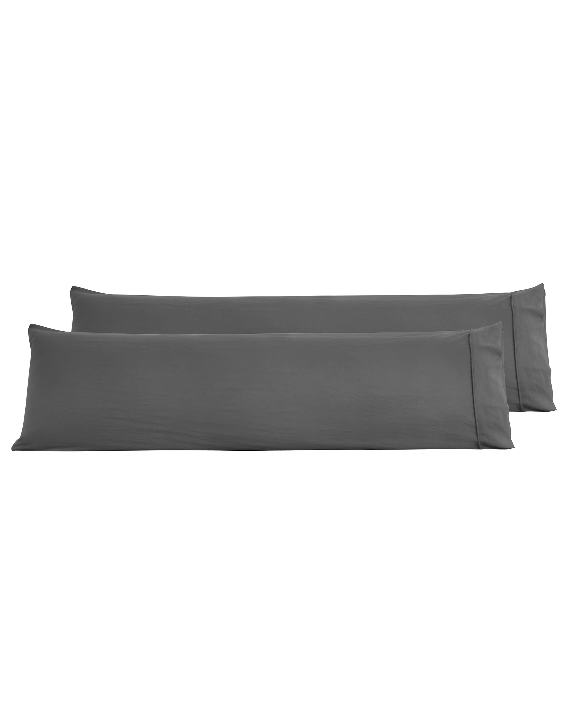 2 Dreamaker Superfine Washed Microfibre Body Pillowcase Twin Pack - Charcoal, 2 of 5