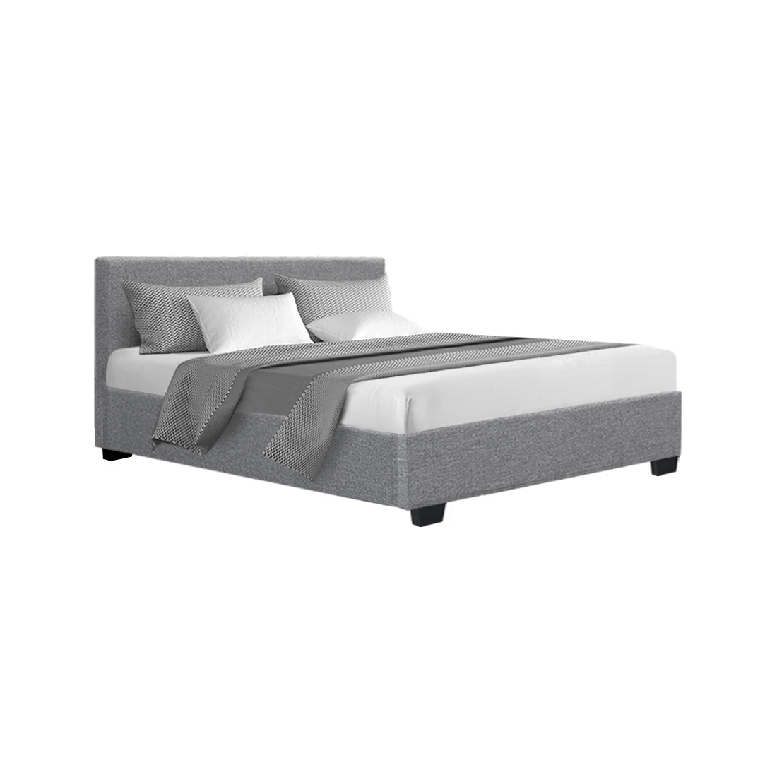 1 Artiss Bed Frame Double Size Gas Lift NINO - Grey, 1 of 10