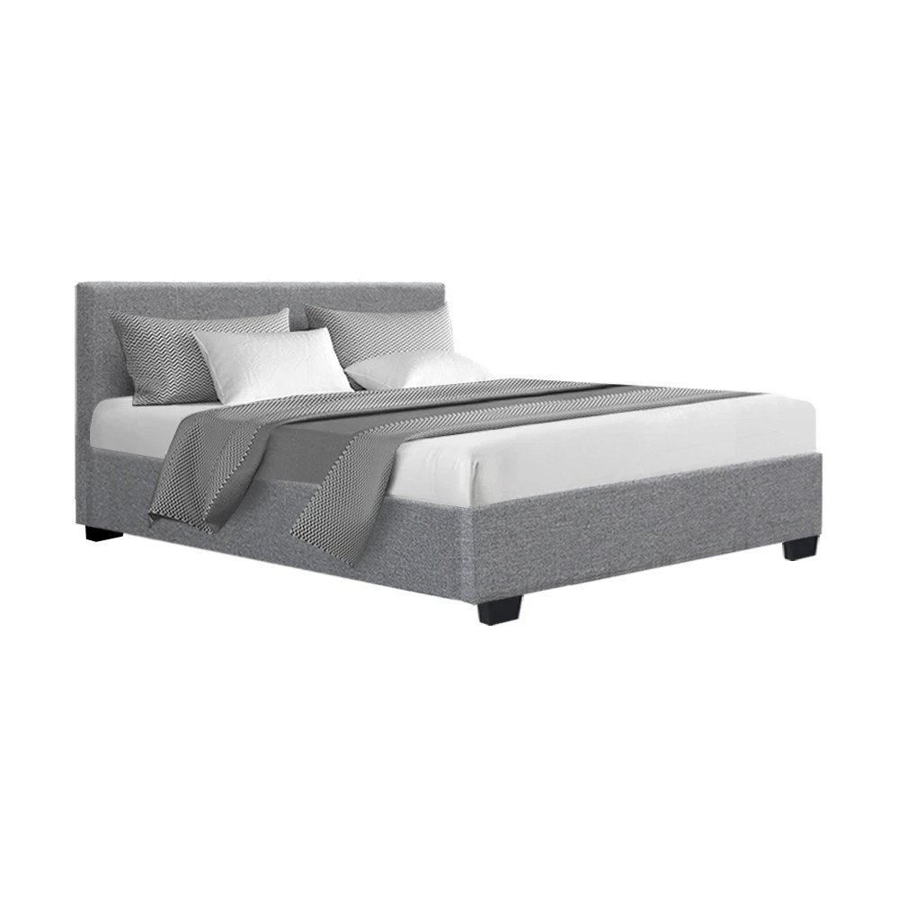 1 Artiss Bed Frame Double Size Gas Lift NINO - Grey, 1 of 9