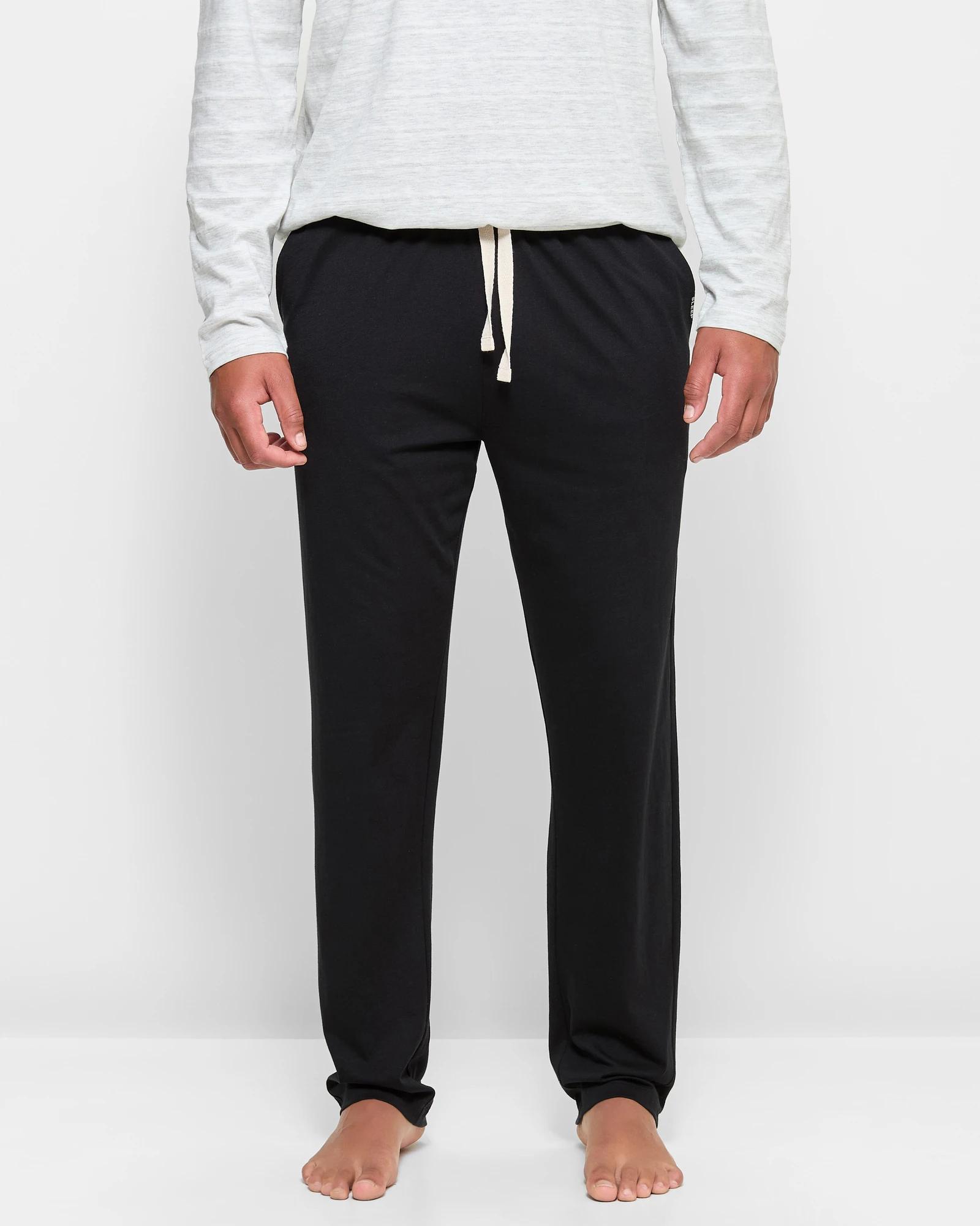 1 Australian Cotton Jersey Sleep Pants - Maxx BLACK, 1 of 5