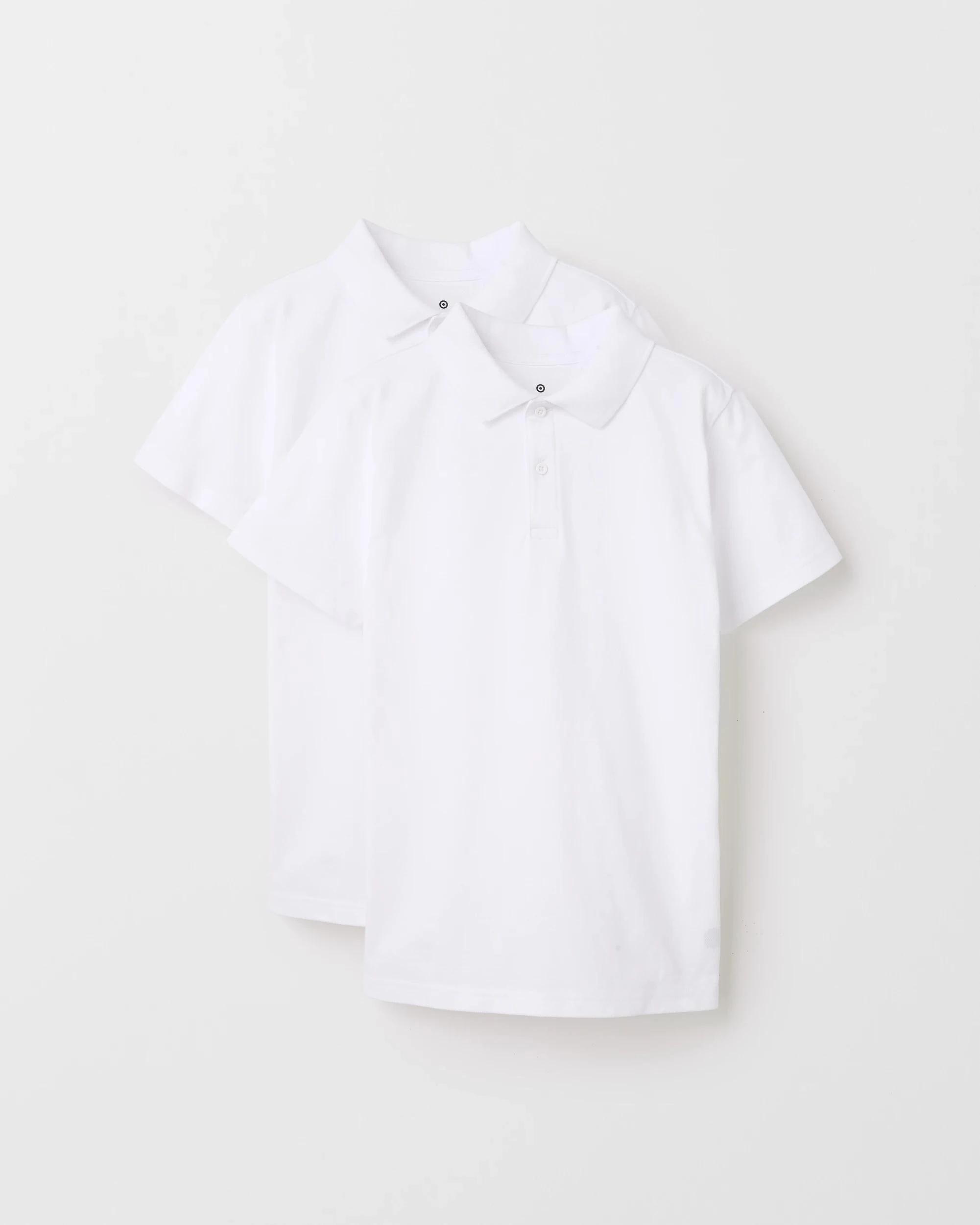 1 Target Australian Cotton 2 Pack Short Sleeve Polo T-Shirt WHITE, 1 of 3
