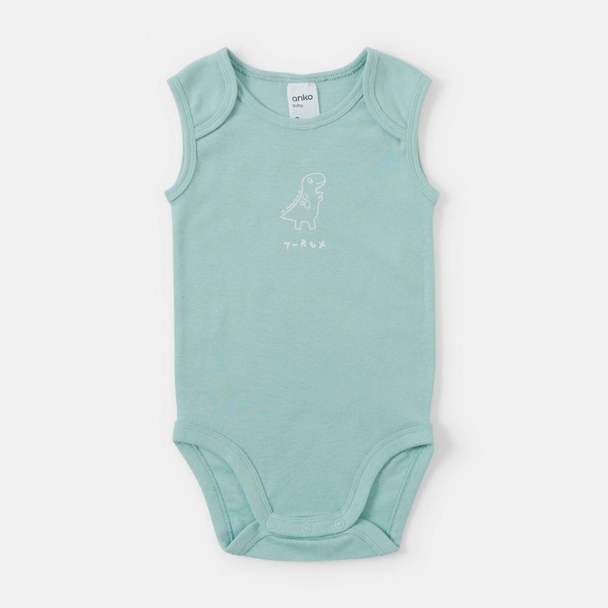 5 5 Pack Sleeveless Bodysuits Dino, 5 of 10