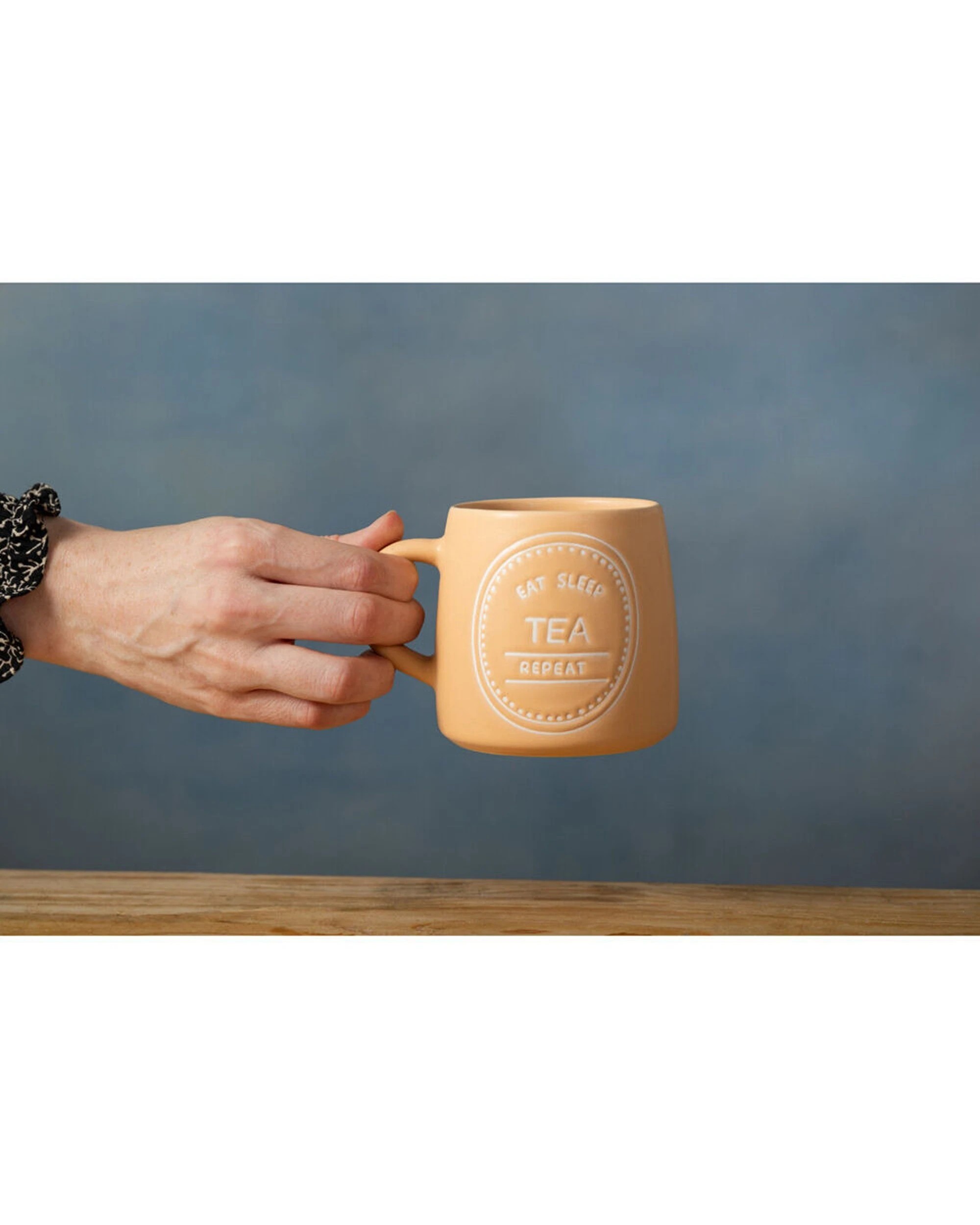 5 Mikasa 4PK Eat Sleep Tea Repeat Coffee Mug Cup Stoneware 400ml - Orange, 5 of 7