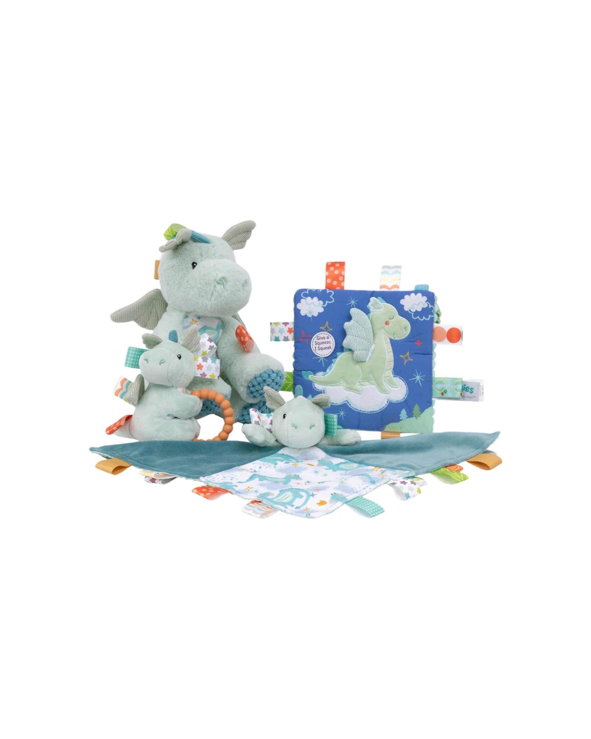 4 Mary Meyer Taggies Drax Dragon Crinkle Me Activity Toy 16.5cm - Blue, 4 of 5