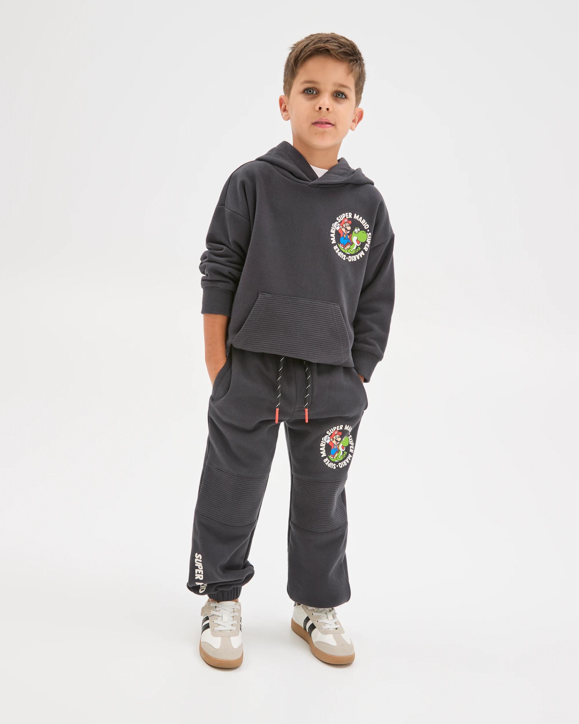 2 Super Mario Australian Cotton Blend Trackpants CHARCOAL, 2 of 6