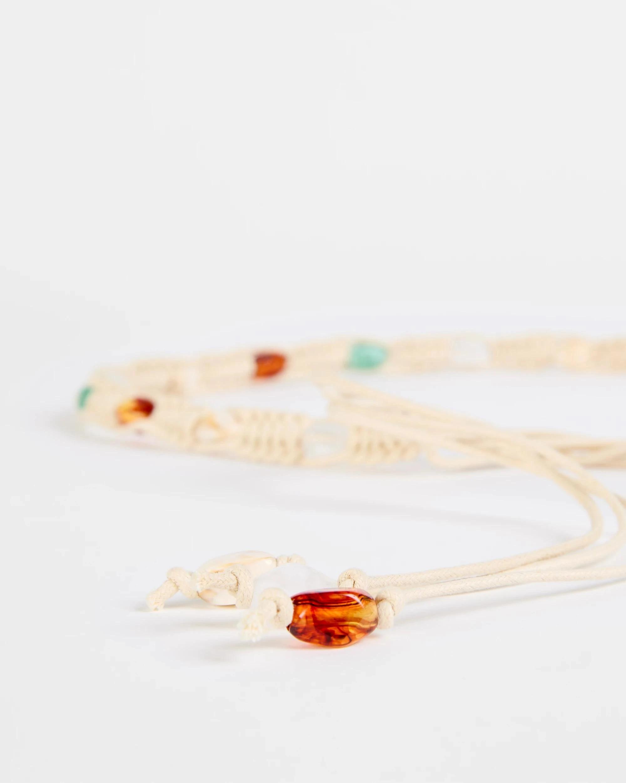 2 Target Macrame Beaded Tie Belt CREAM, 2 of 2