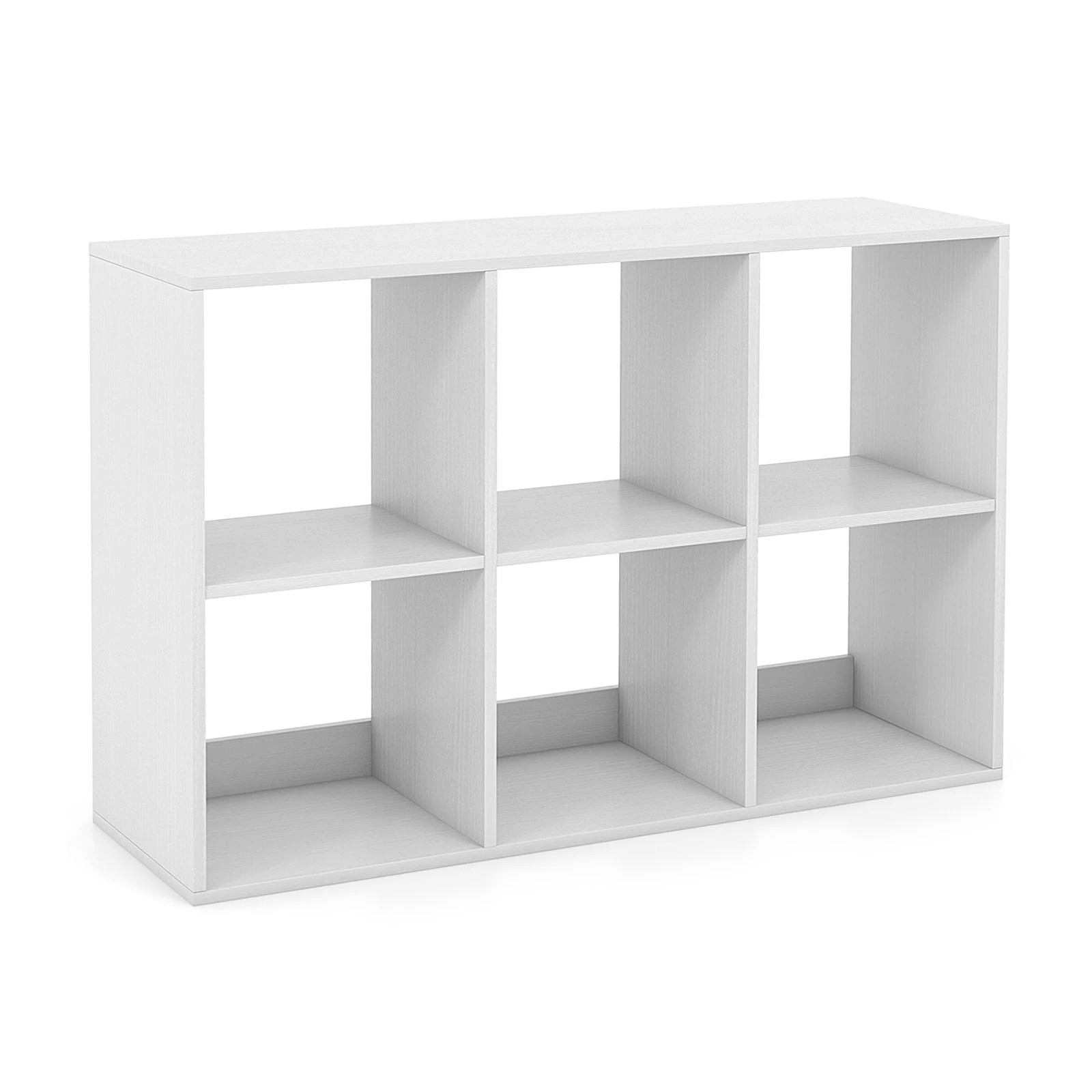 1 Costway 6-Cube Open Bookshelf Bookcase Storage Unit Organiser - White, 1 of 3