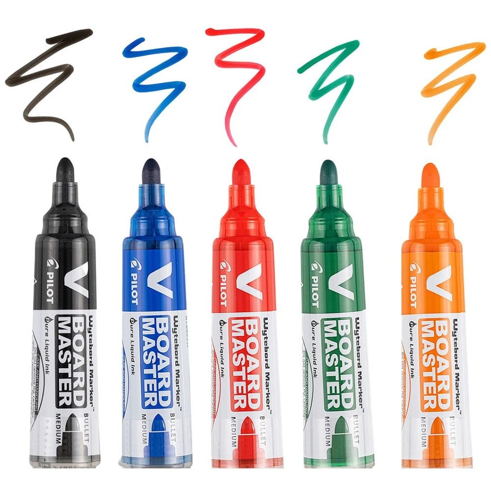 6 PILOT V Board Whiteboard Marker Bullet Asstd 4 Pk + 1 Refill, 6 of 8