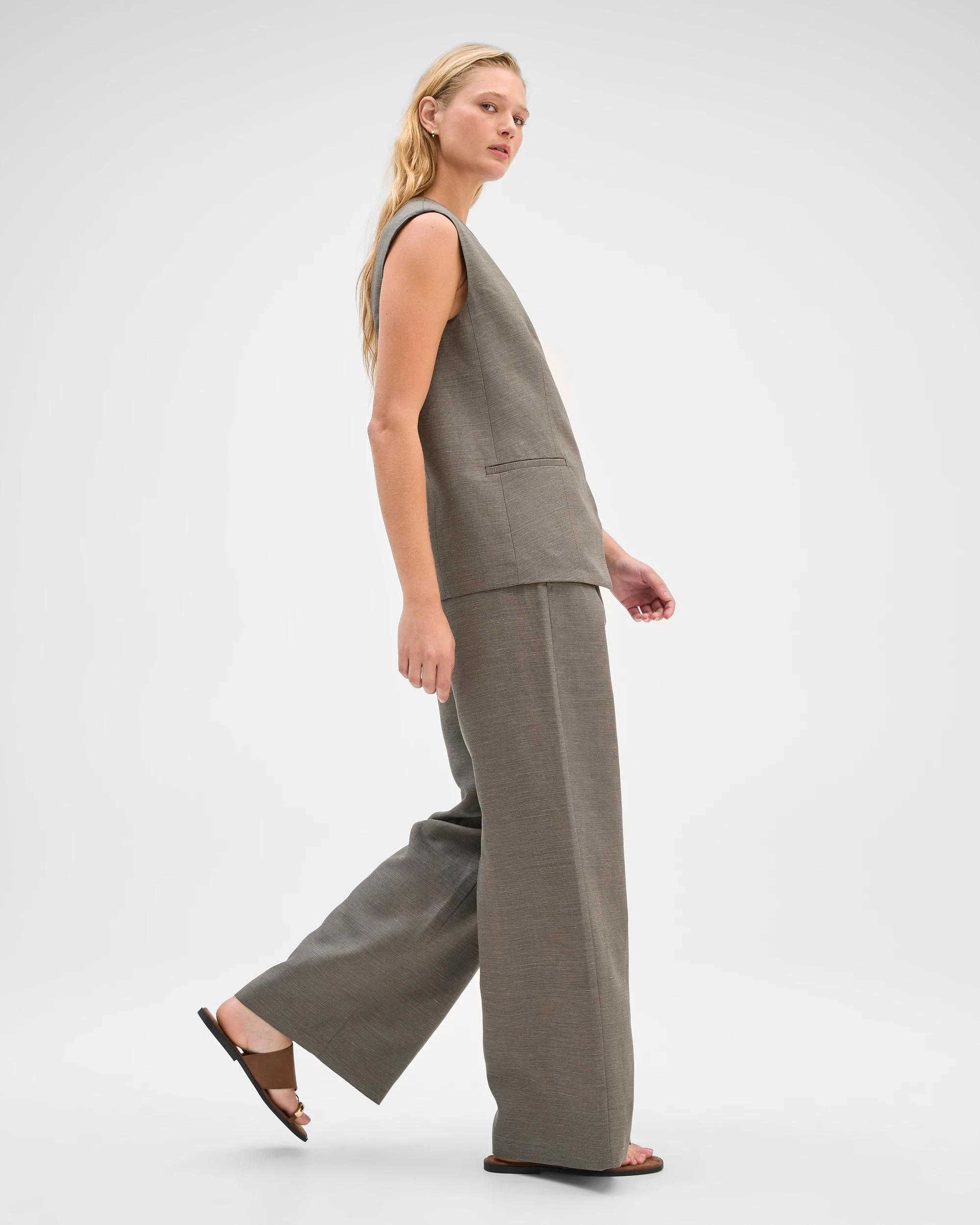 4 Preview Ultra Wide Leg Pants GREY MELANGE, 4 of 7