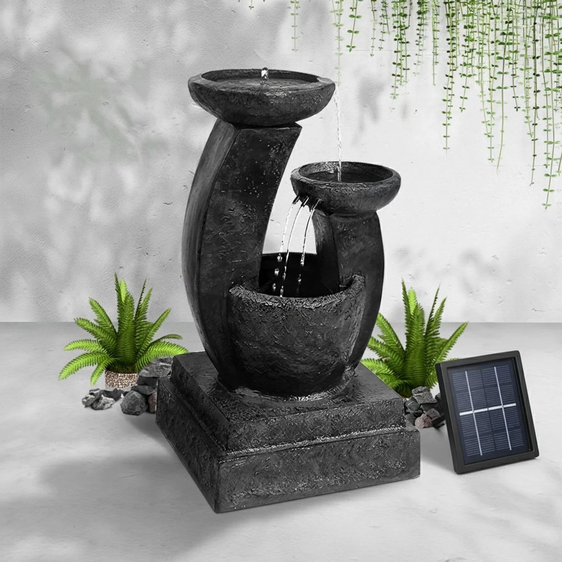 7 Gardeon Solar Water Feature Cascading Fountain 3-Tier Mushroom LED Light 70CM - Blue, 7 of 8