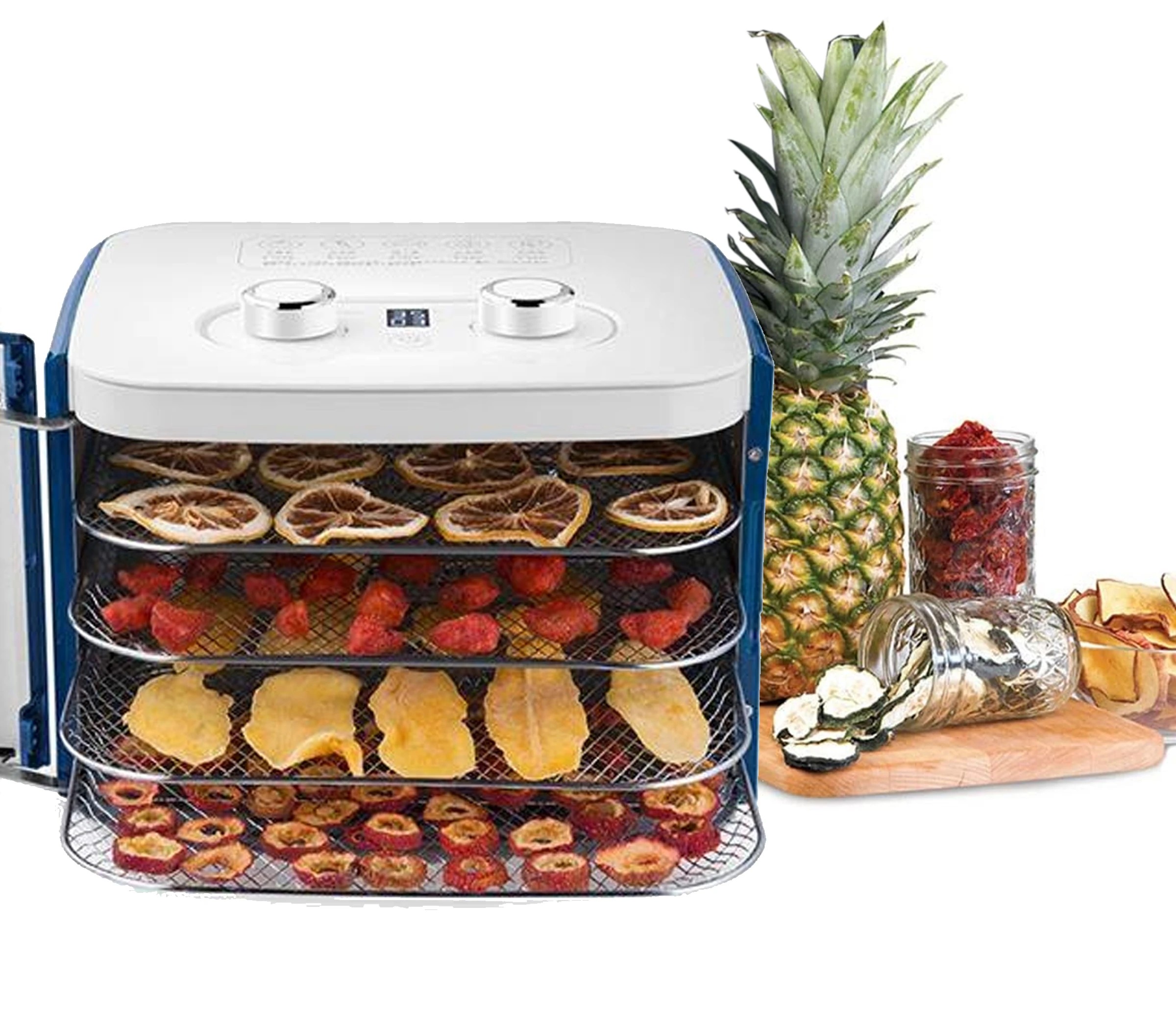 3 TODO 400W Food Dehydrator Stainless Steel Interior Preserve Yogurt Fruit Dryer Jerky Maker - Blue, 3 of 8