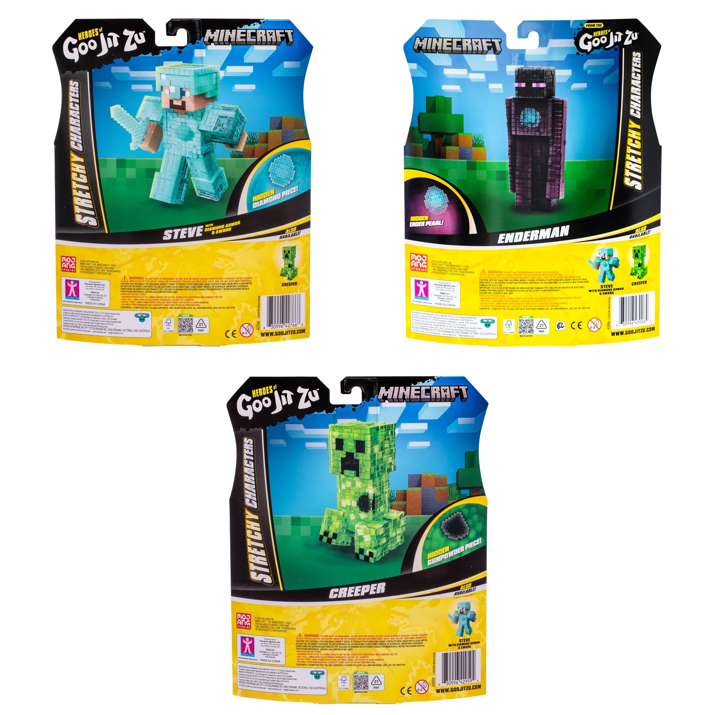 9 Heroes of Goo Jit Zu Minecraft Stretchy Character Playset - Assorted, 9 of 9