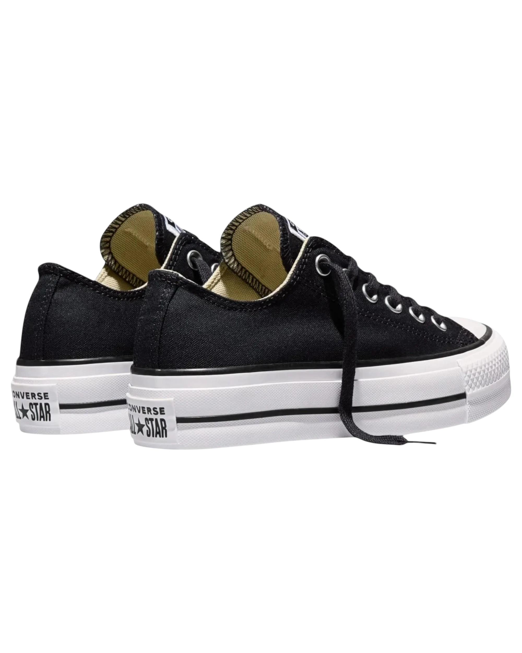 4 Converse Womens Chuck Taylor All Star Canvas Lift Low Top Sneaker BLACK/WHITE, 4 of 7