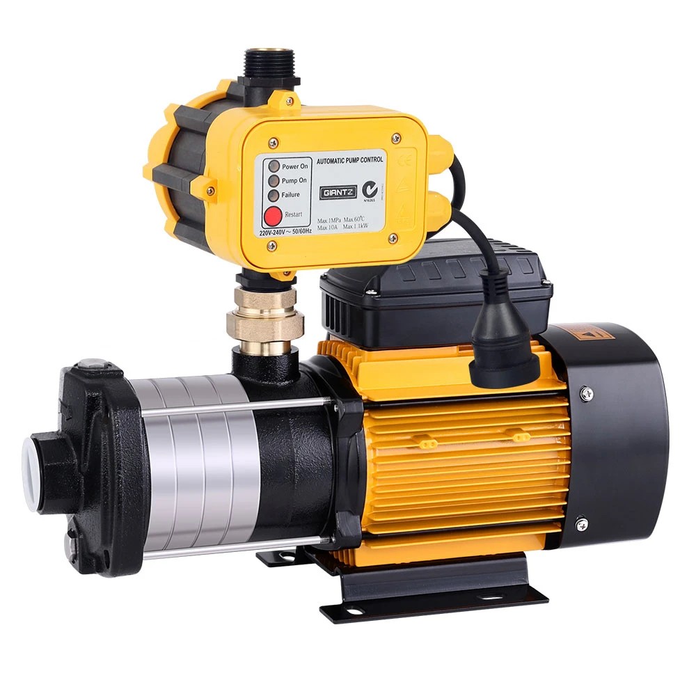 1 Giantz Garden Water Pump High Pressure 2000W Max 5 Stage Tank Irrigation Transfer Booster - Yellow, 1 of 2