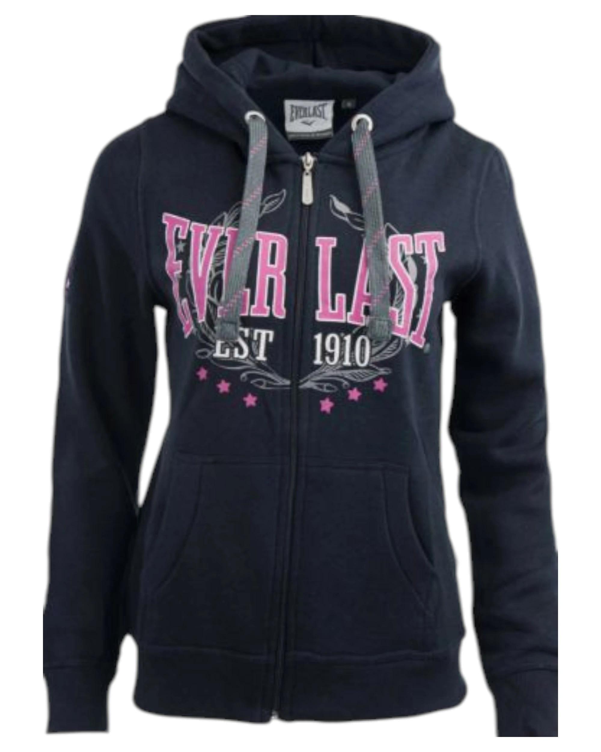 1 Everlast Womens Navy Heritage Zip Hoodie Jacket NAVY, 1 of 3