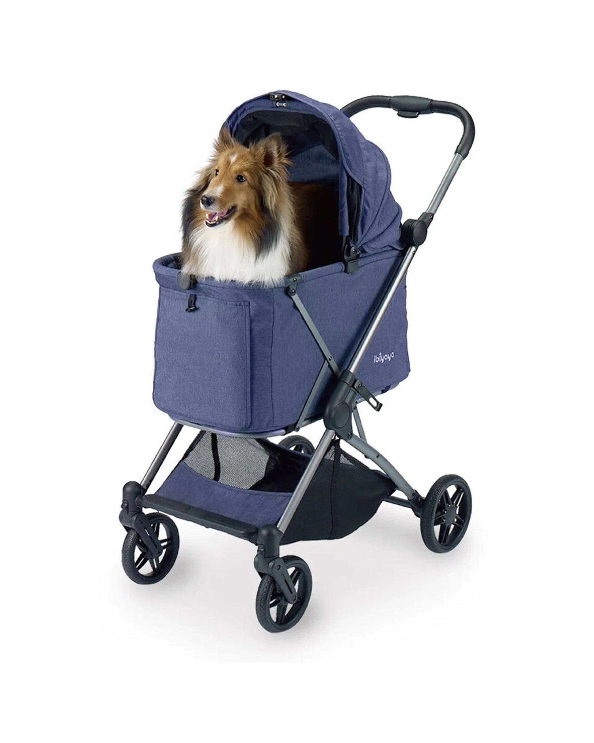 2 Ibiyaya Maxi Deep Carriage Pet Stroller With Sunshade Foldable Lightweight - Blue, 2 of 3