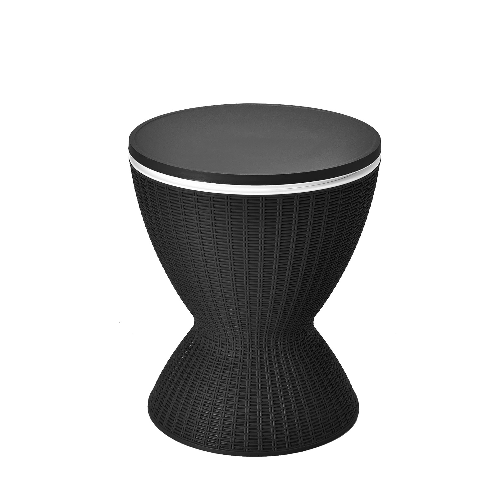 1 Costway 30L Cooler Ice Bucket Bar Table Coffee Table Rattan Outdoor Furniture, 1 of 4