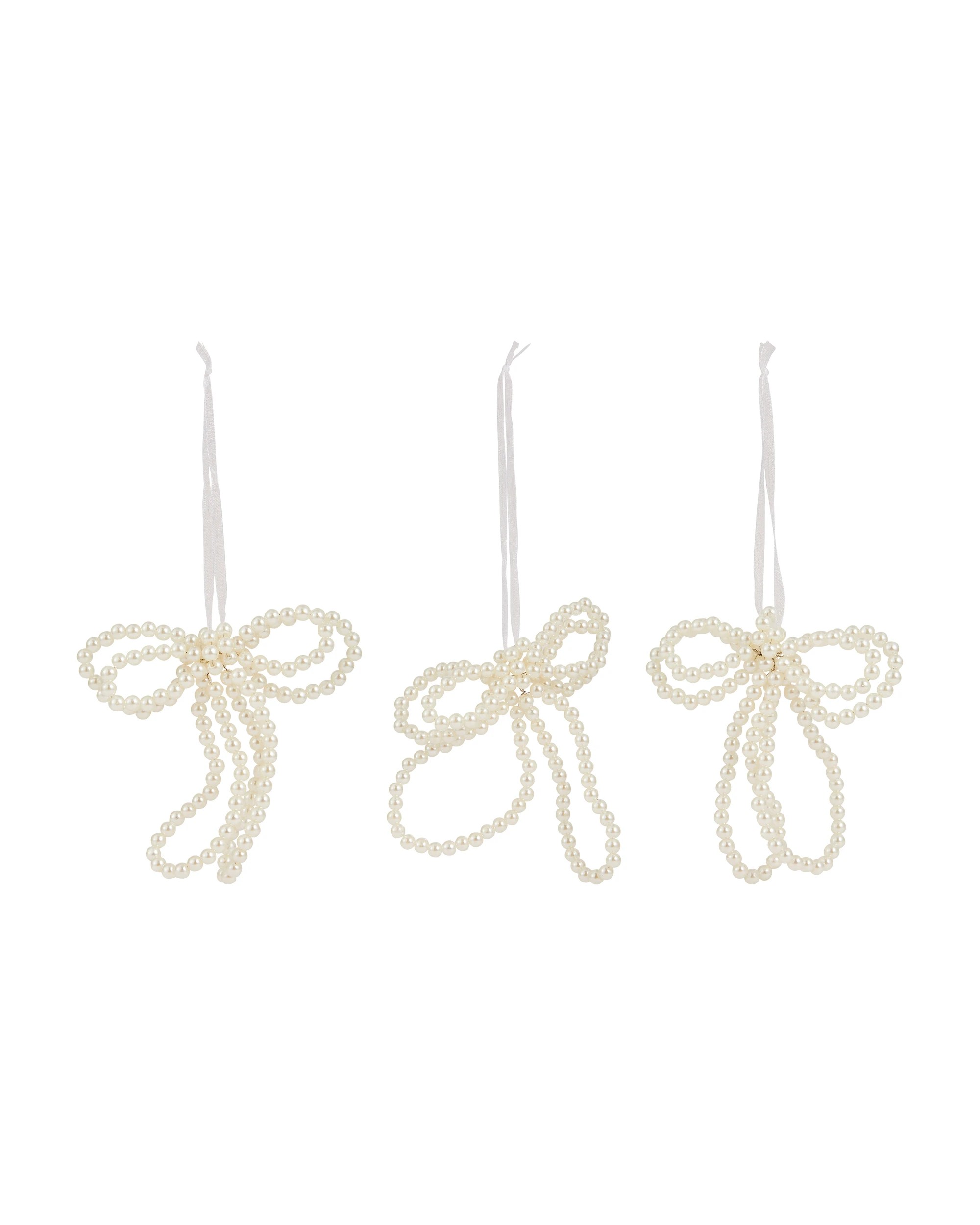 2 3 Pack Faux Pearl Look Bow Decorations, 2 of 6