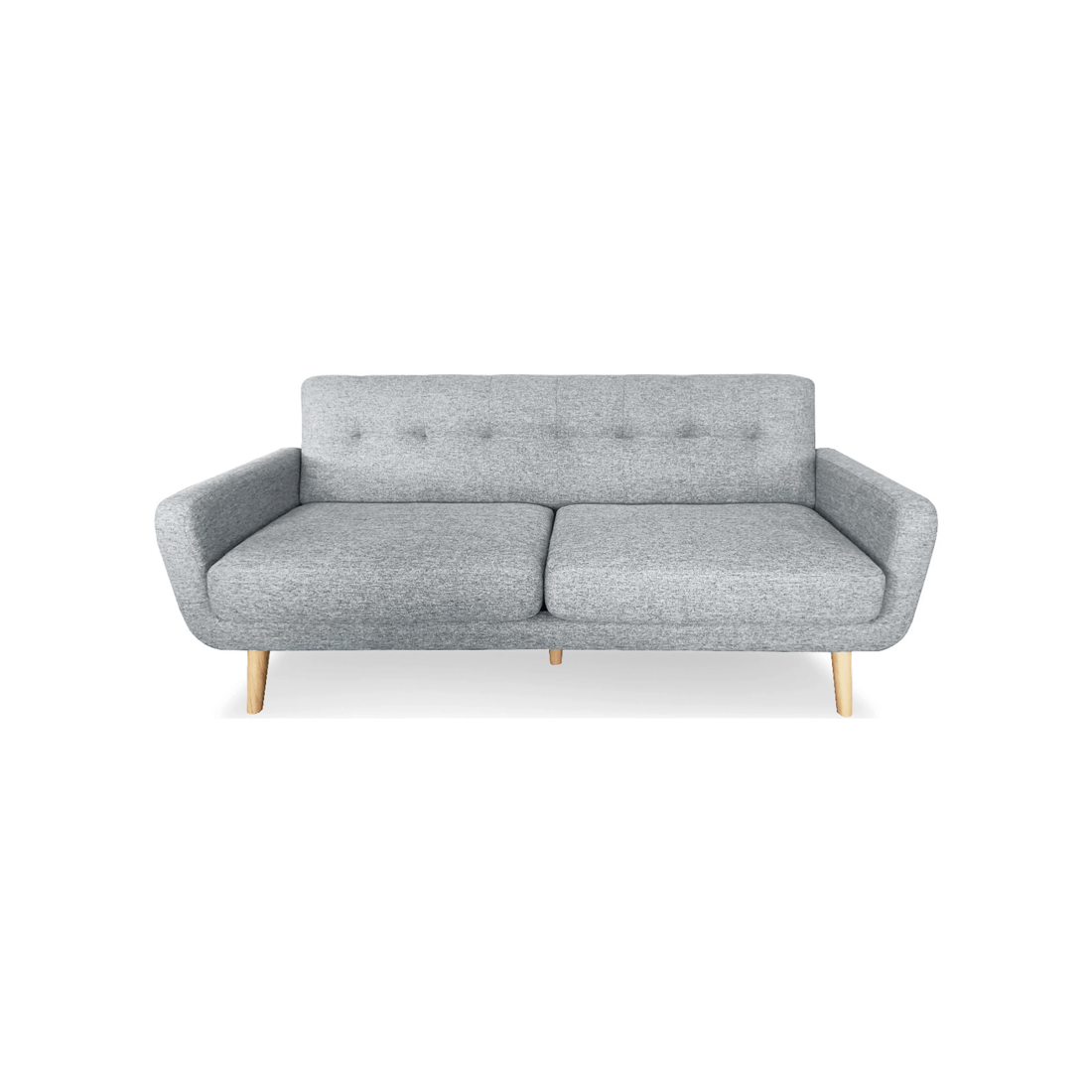 2 Sarantino 6-seater Linen Sofa Set Couch Futon - Light Grey, 2 of 9