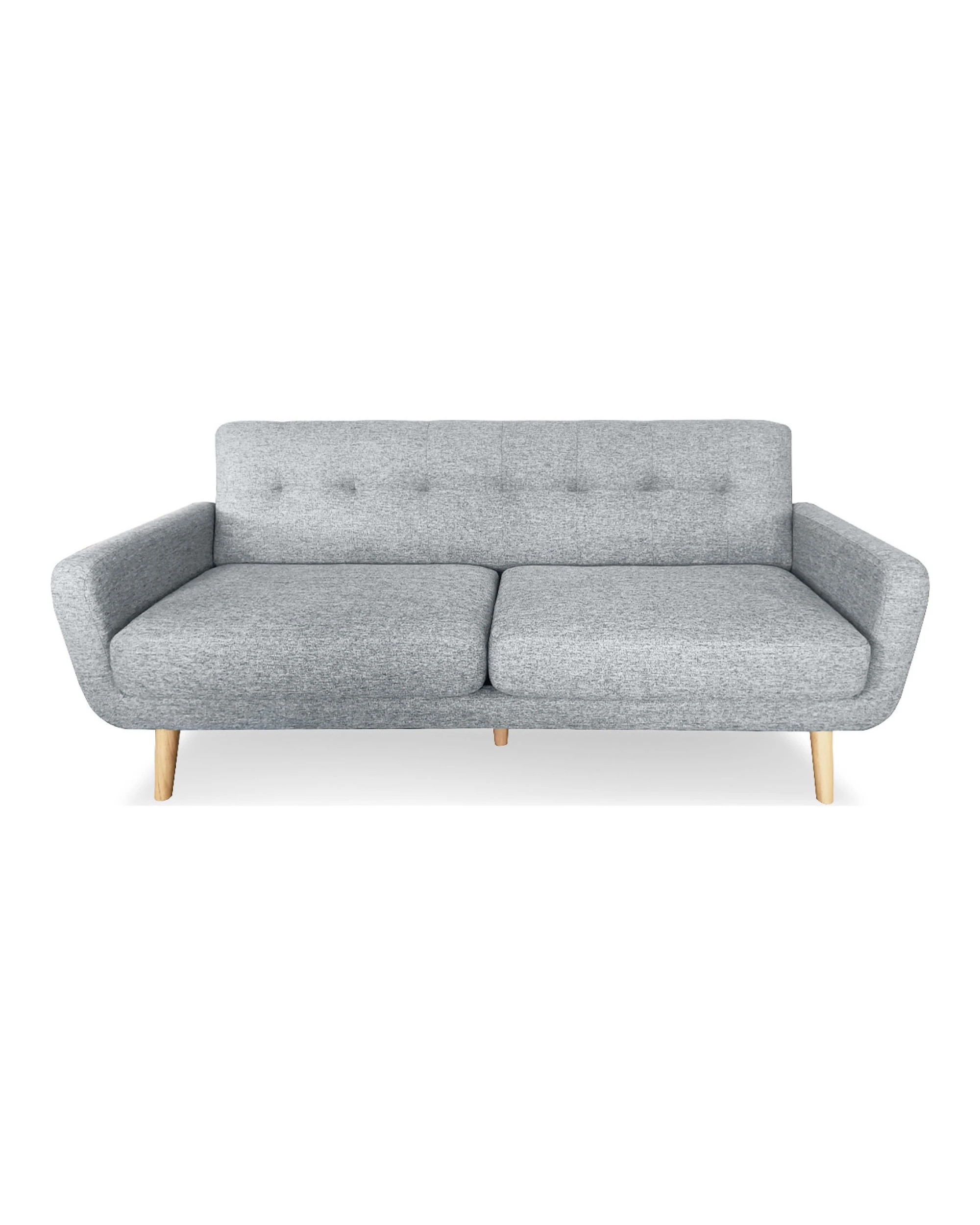 2 Sarantino 6-seater Linen Sofa Set Couch Futon - Light Grey, 2 of 9