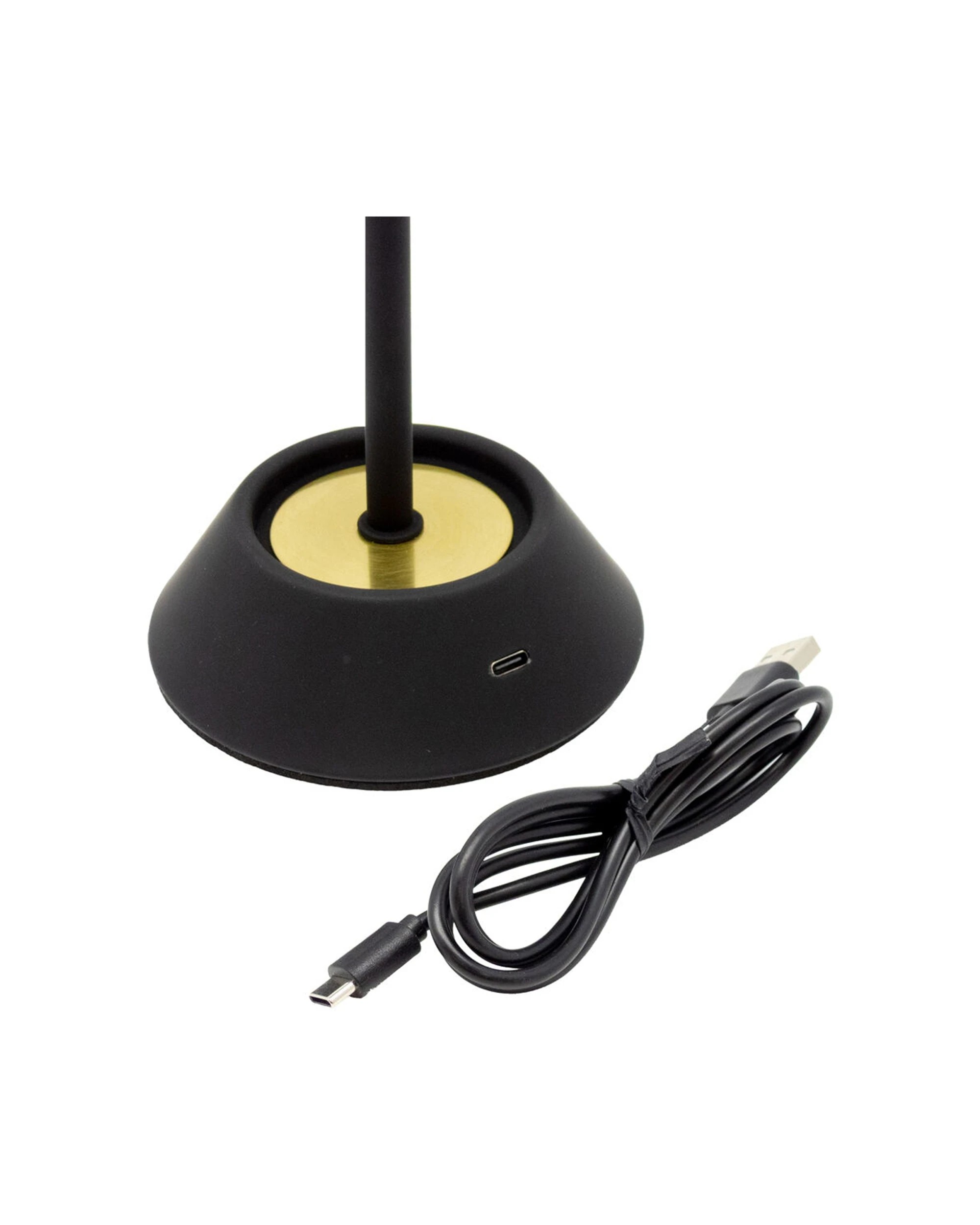 5 BOYLE Rechargeable LED Table Lamp Cone Shade Adjustable Lighting Battery - Black, 5 of 8