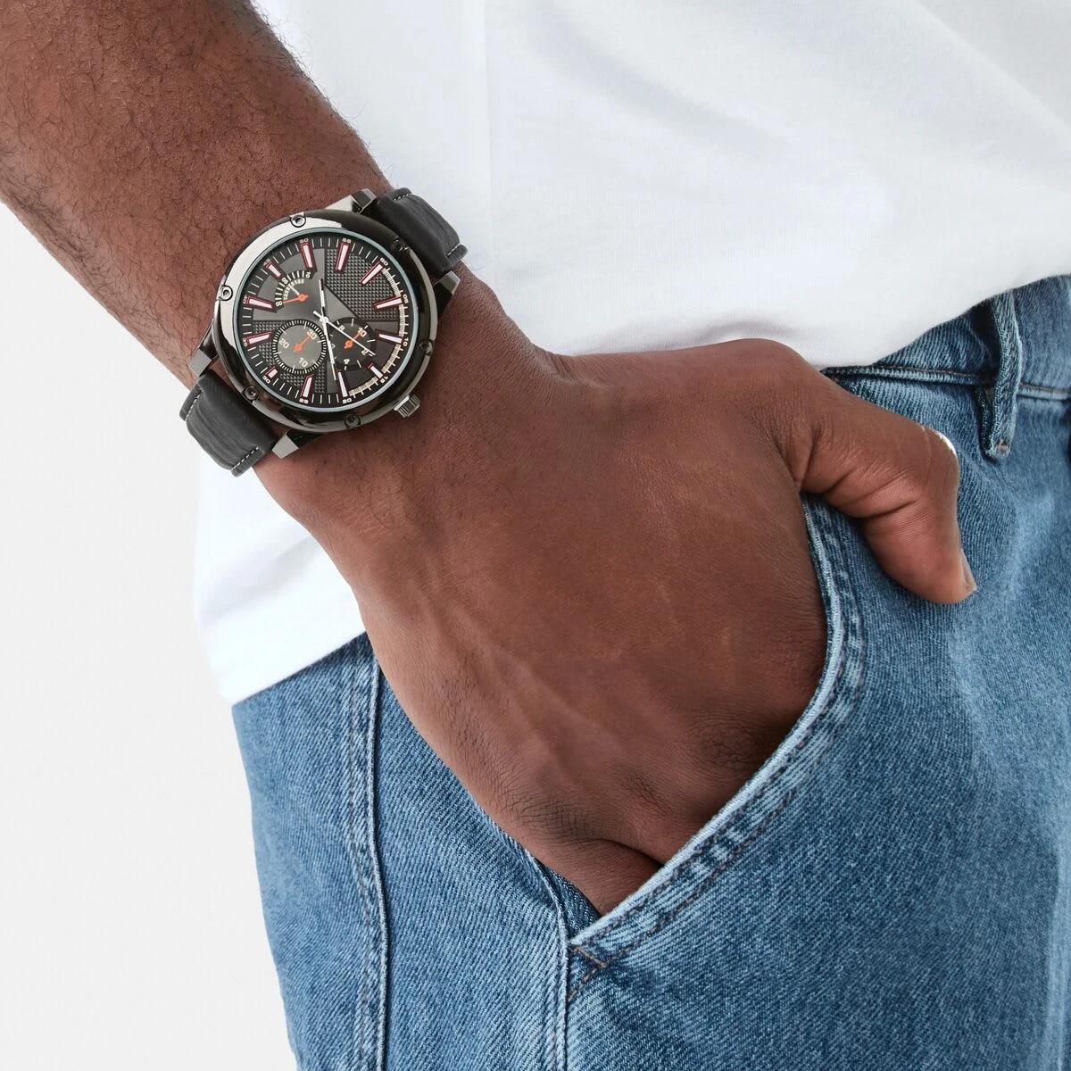 4 Chrono PU Watch - Black BLACK, 4 of 6