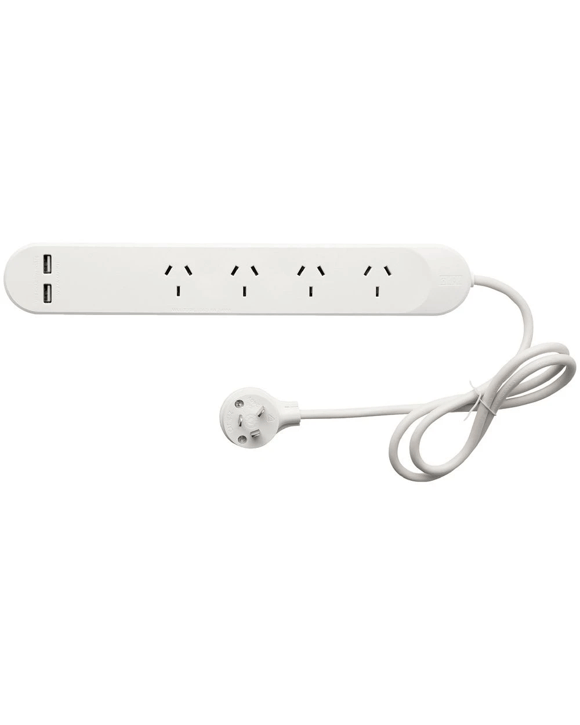 HPM 4 Outlet Powerboard with USB-A Ports
