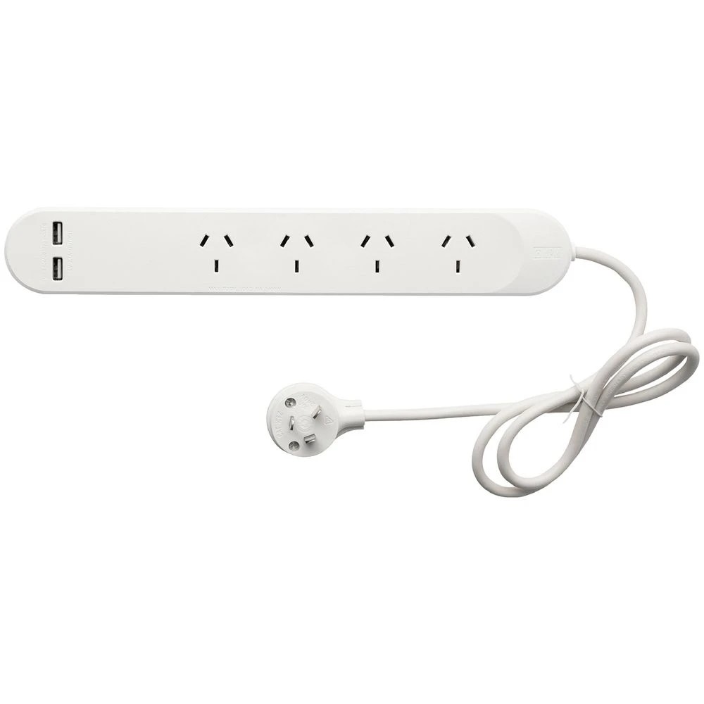 1 HPM 4 Outlet Powerboard with USB-A Ports, 1 of 1