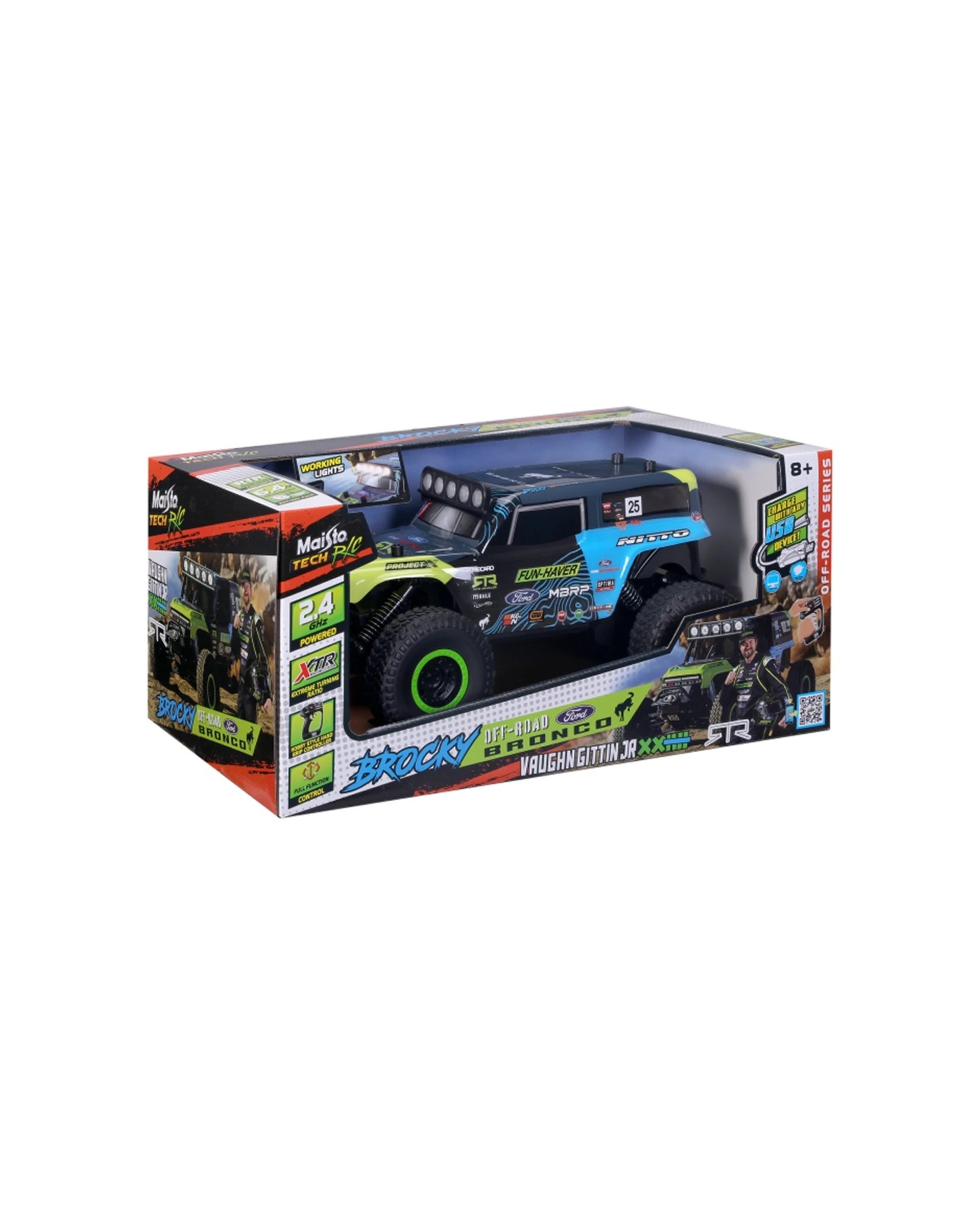 1 Maisto Brocky Ultra4 Ford Bronco 2 4 GHz Remote Control With USB Toy Car - Multi, 1 of 8