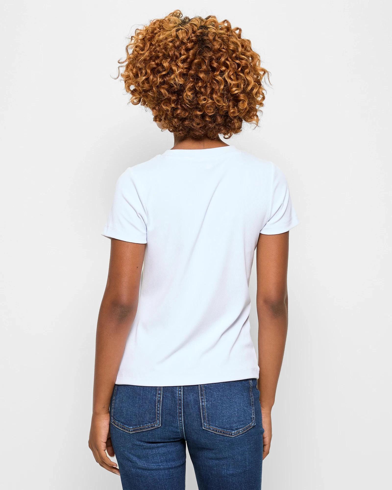 3 Target Petites Crew Neck Ribbed T-Shirt WHITE, 3 of 6