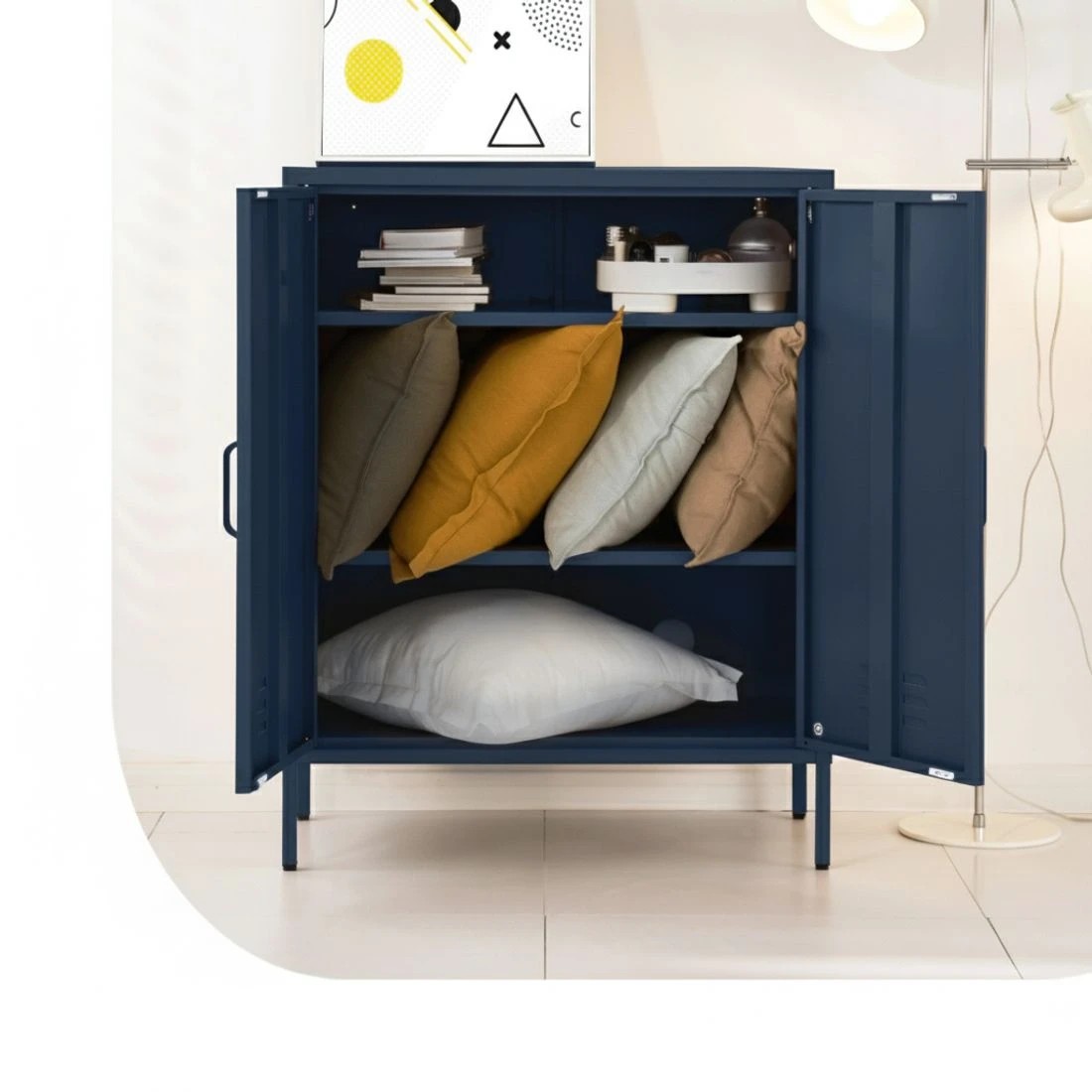 5 Artiss Buffet Sideboard Metal Cabinet - SWEETHEART - Blue, 5 of 6