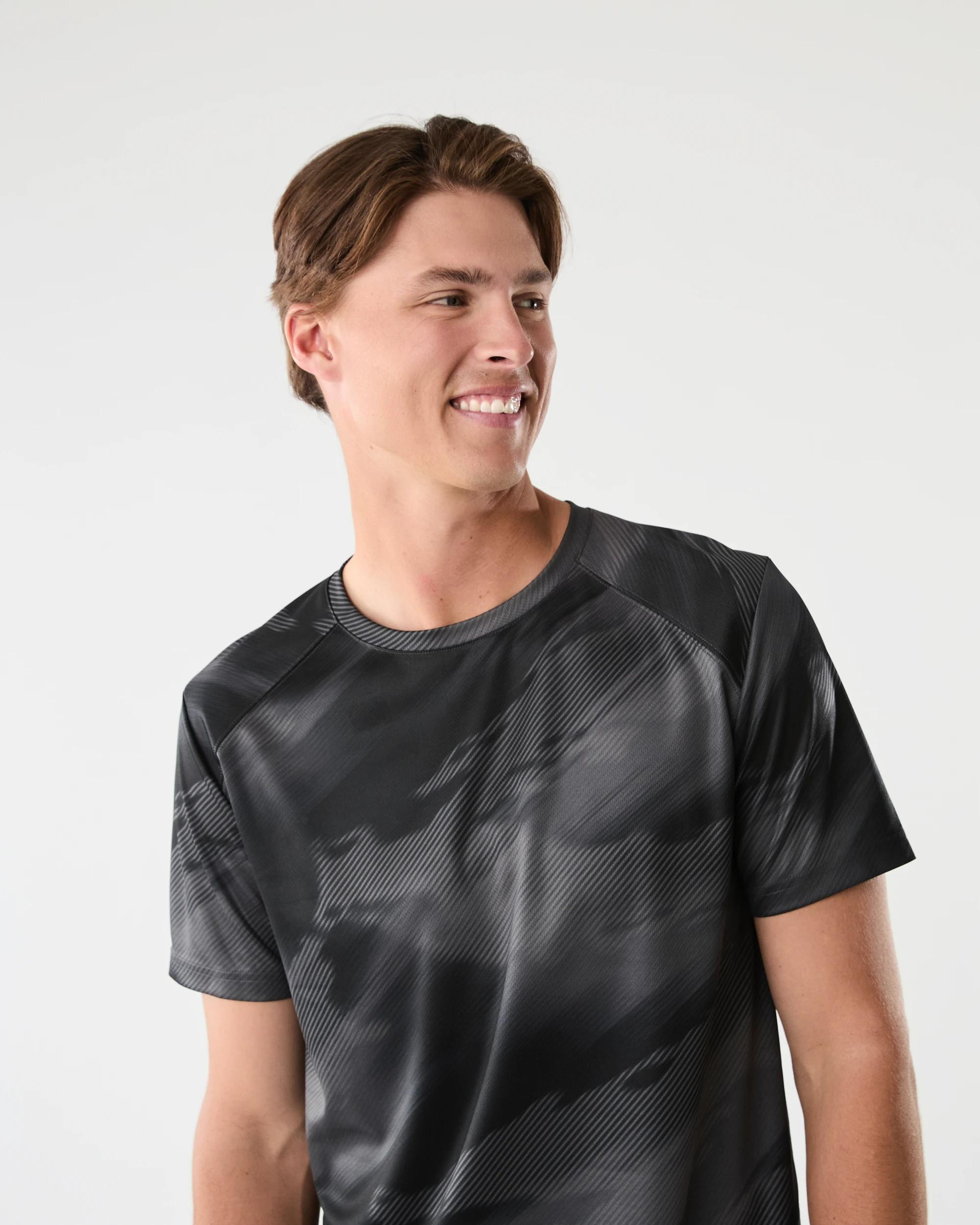 4 Active Mens Printed T-shirt Blaze Blk, 4 of 6