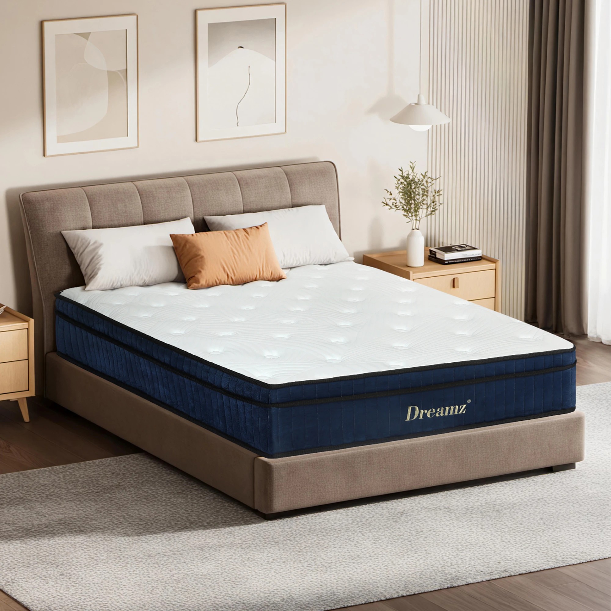 7 Dreamz Spring Mattress 7 Zone Bed Pocket Medium Firm Memory Foam 34cm King, 7 of 9