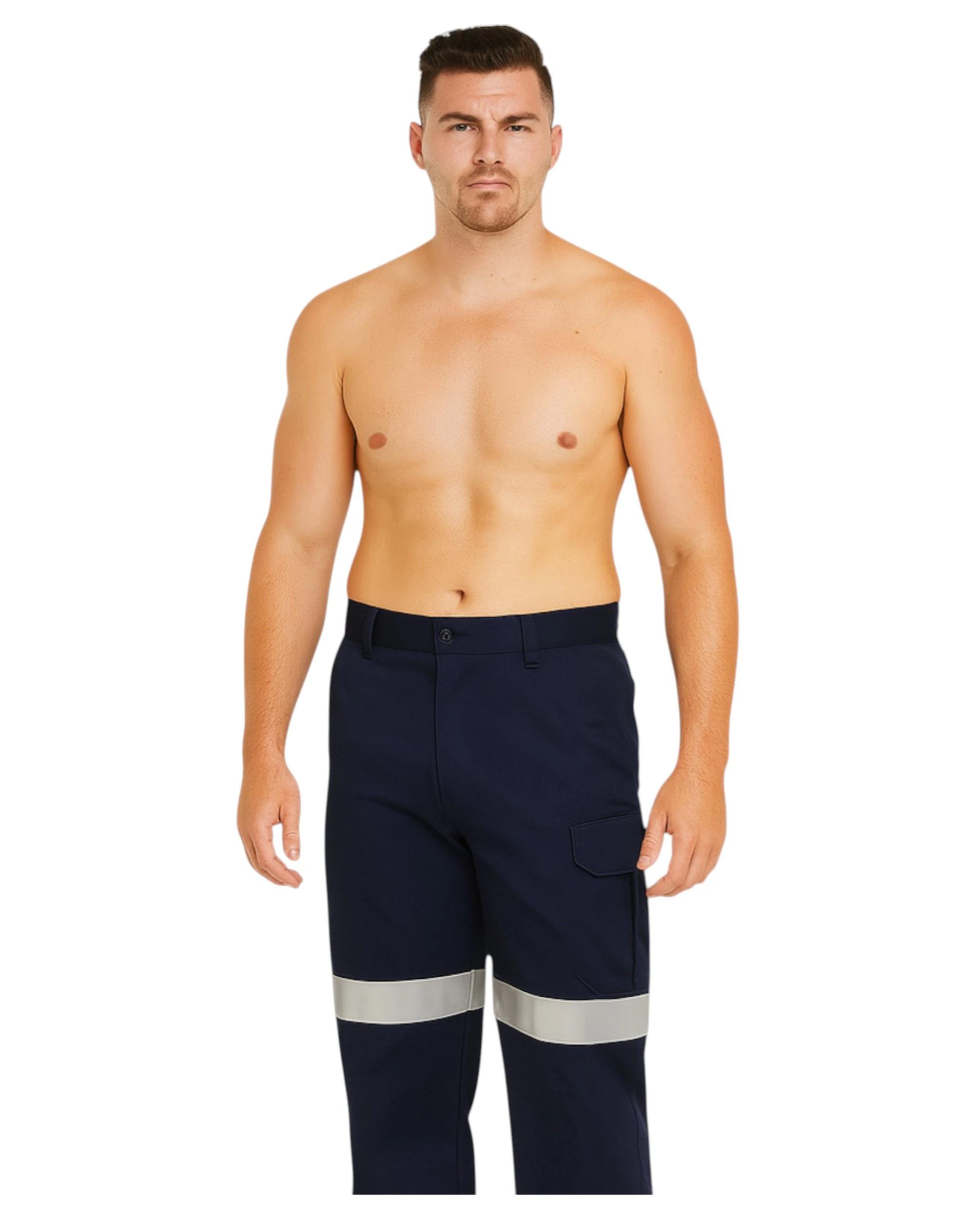 4 Hard Yakka 2 Pack Mens Basic Drill Cargo Pant Cotton Pants With Tape NAVY, 4 of 6